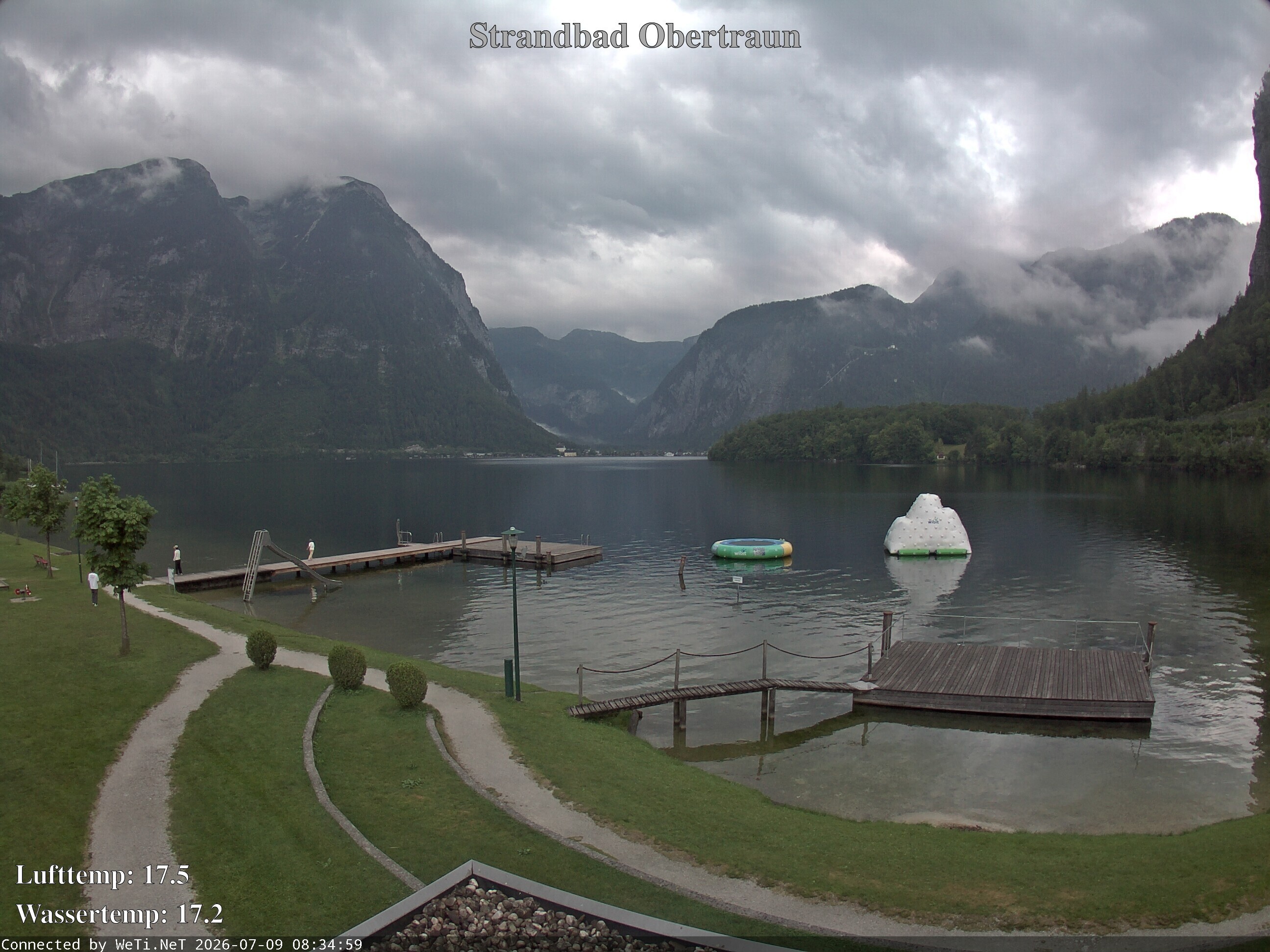 Archiv Foto Webcam Hallstätter See: Strandbad Obertraun