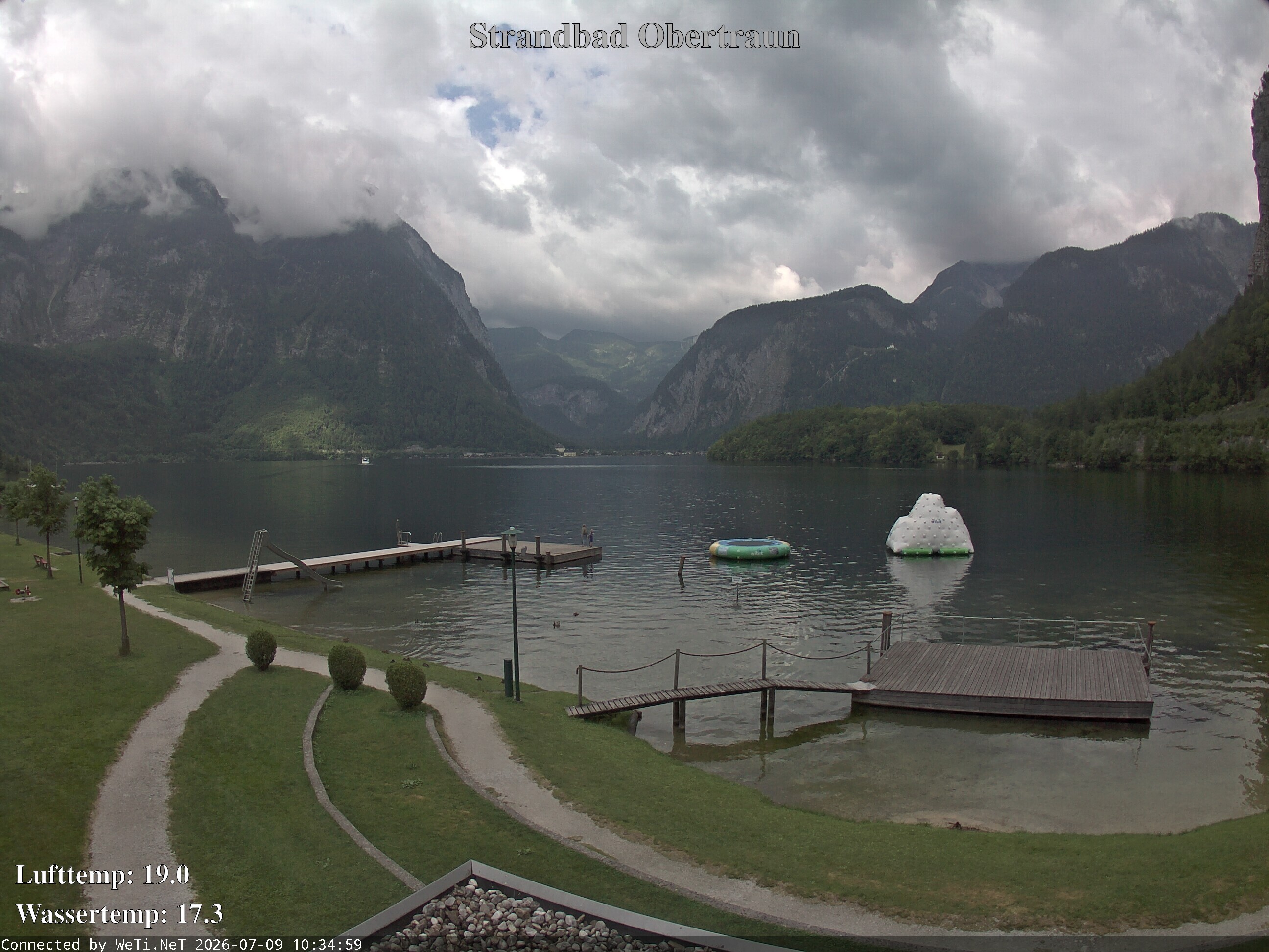 Archiv Foto Webcam Hallstätter See: Strandbad Obertraun
