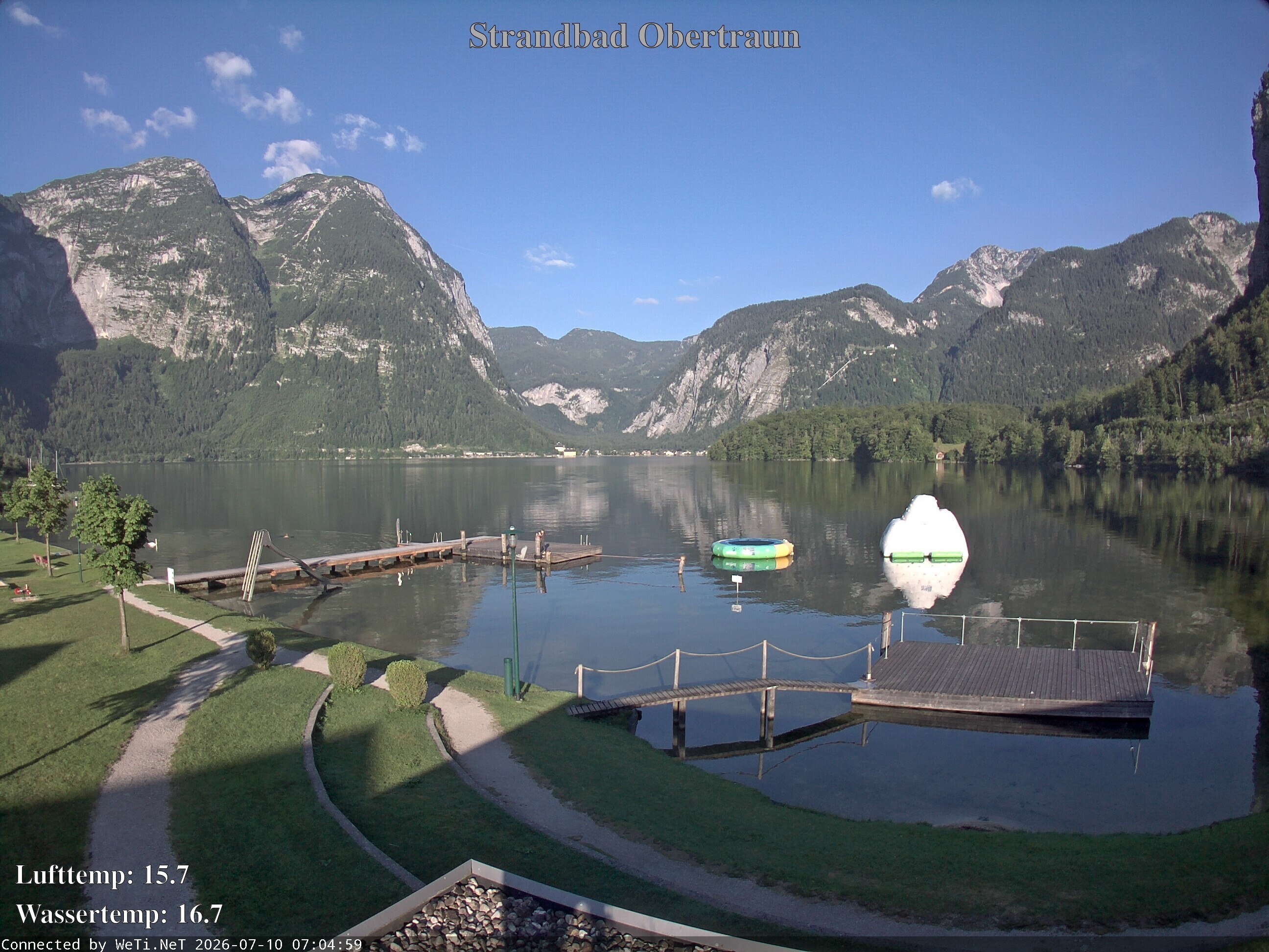Archiv Foto Webcam Hallstätter See: Strandbad Obertraun