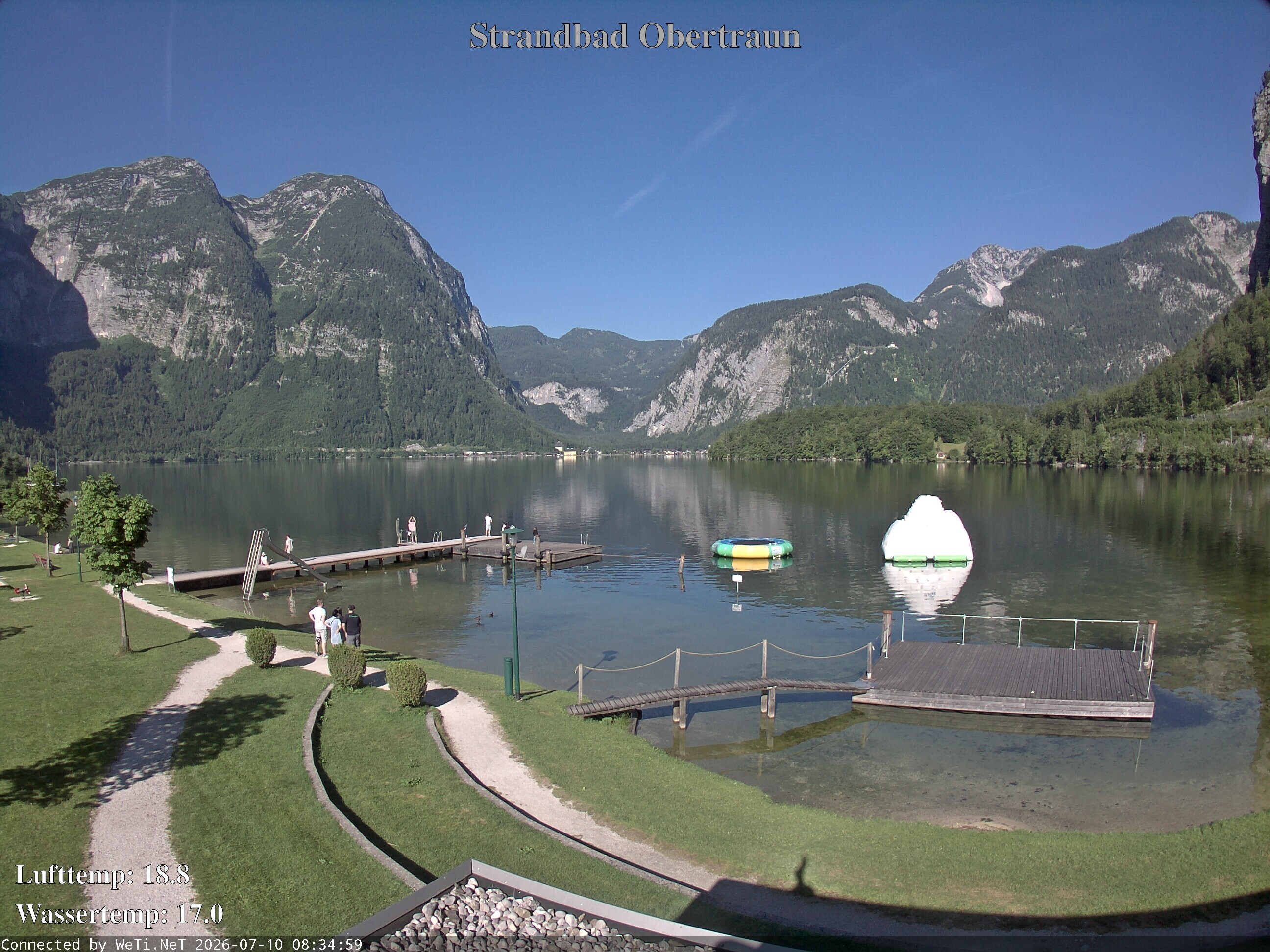 Archiv Foto Webcam Hallstätter See: Strandbad Obertraun