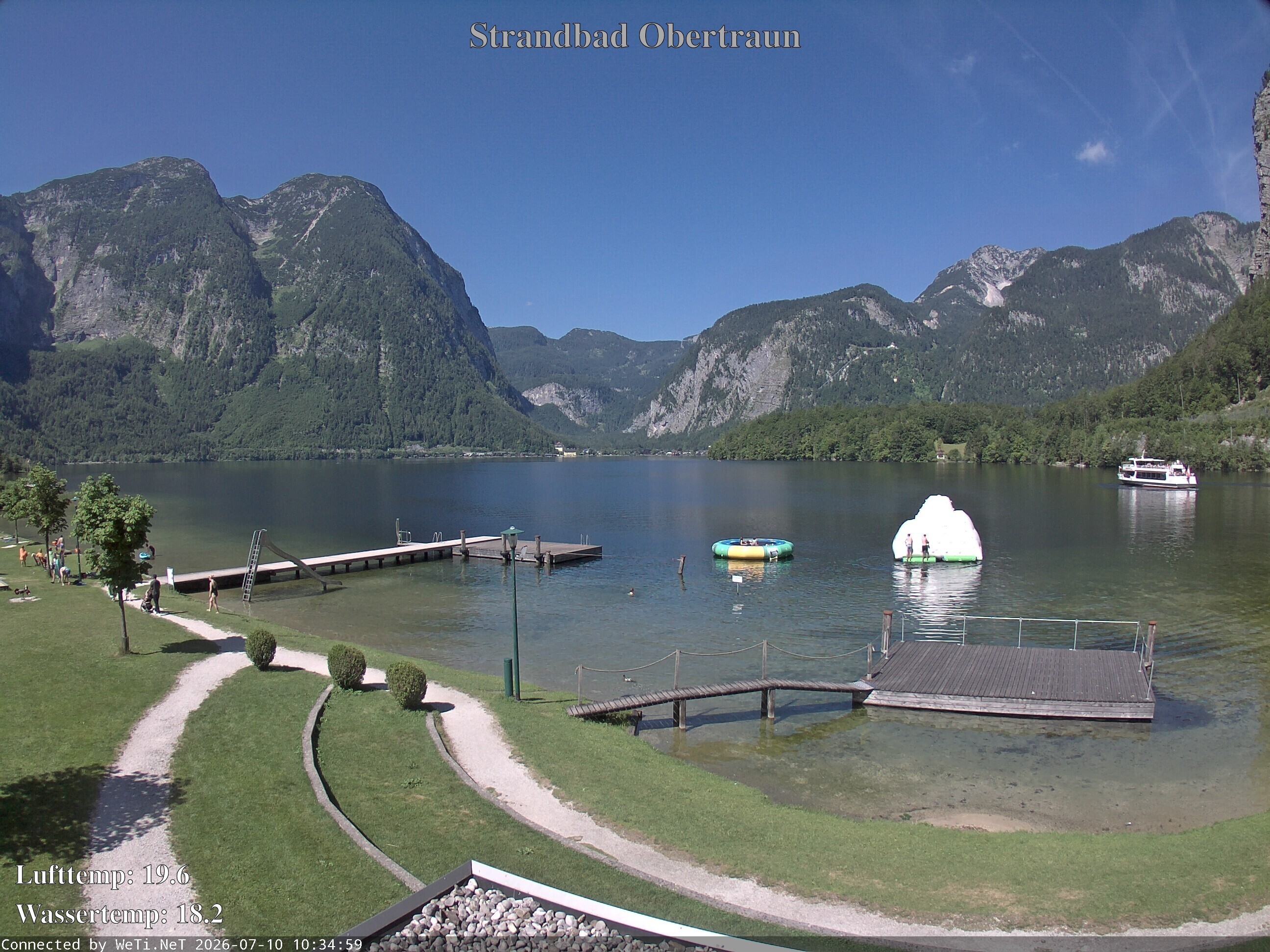 Archiv Foto Webcam Hallstätter See: Strandbad Obertraun
