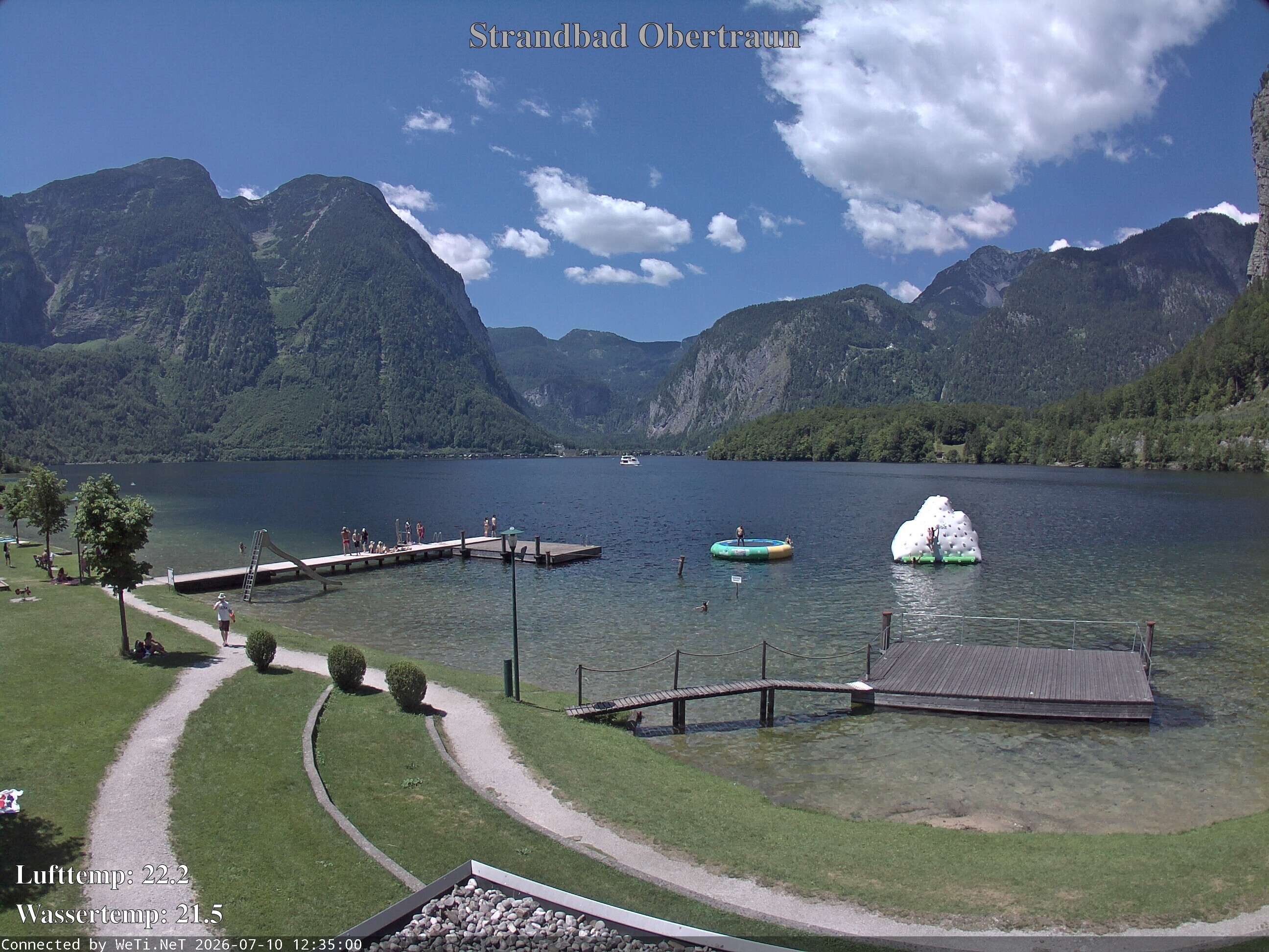 Archiv Foto Webcam Hallstätter See: Strandbad Obertraun