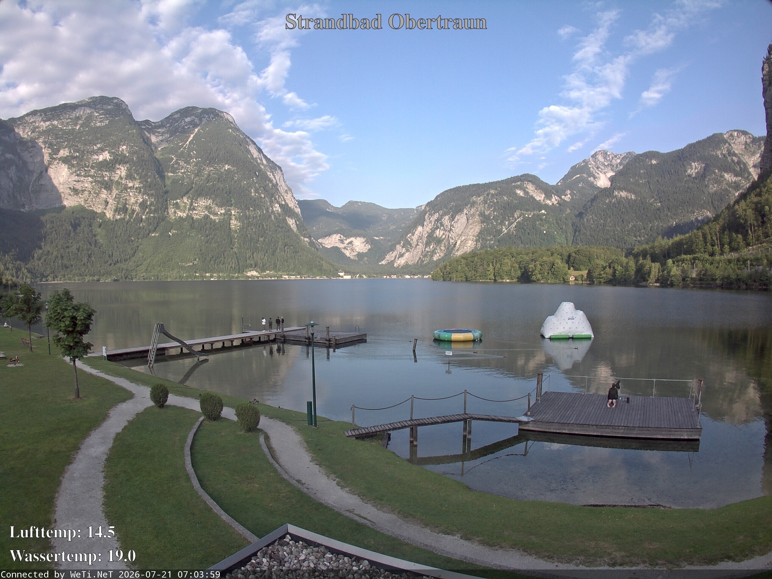 Archiv Foto Webcam Hallstätter See: Strandbad Obertraun