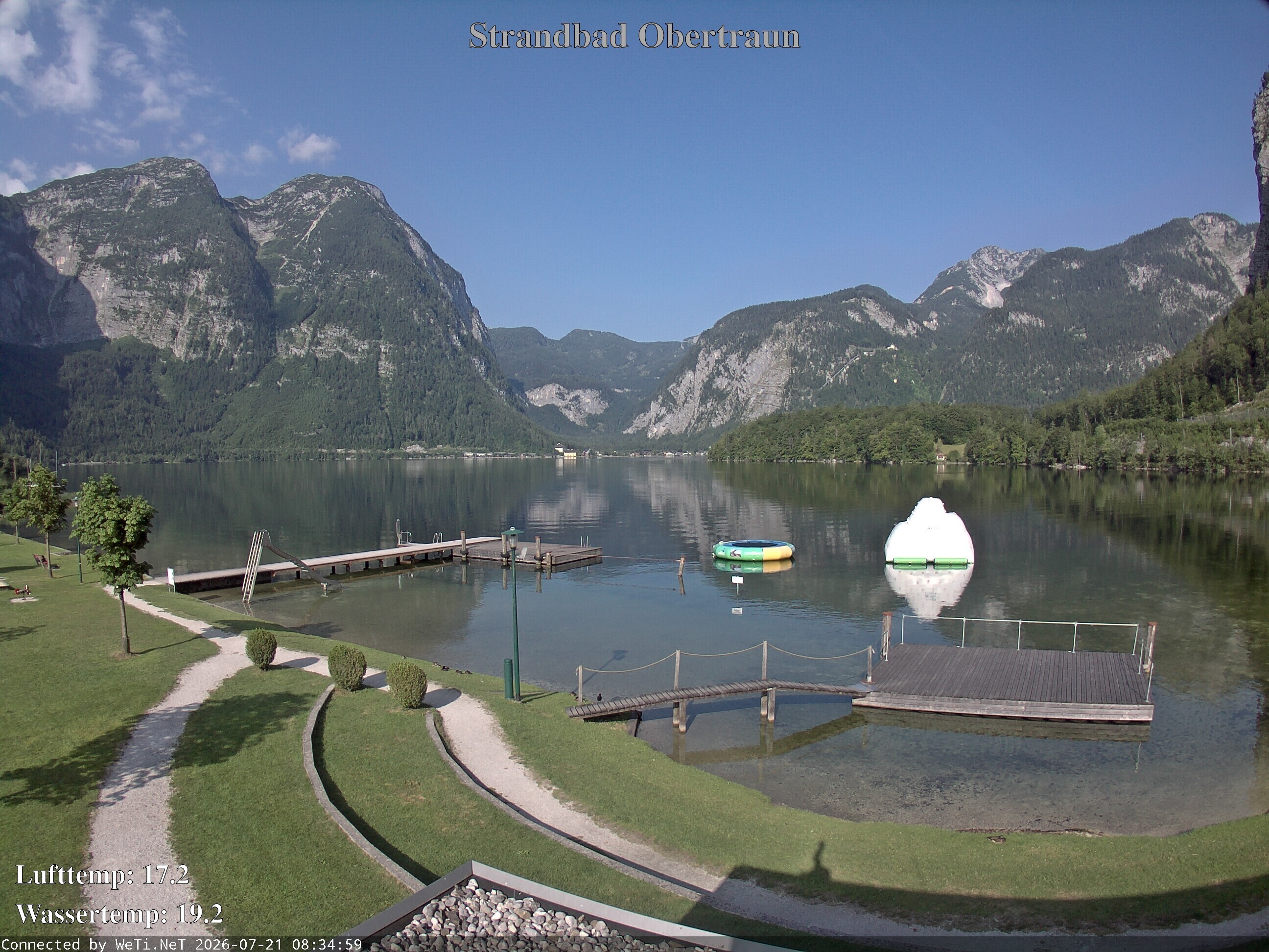 Archiv Foto Webcam Hallstätter See: Strandbad Obertraun