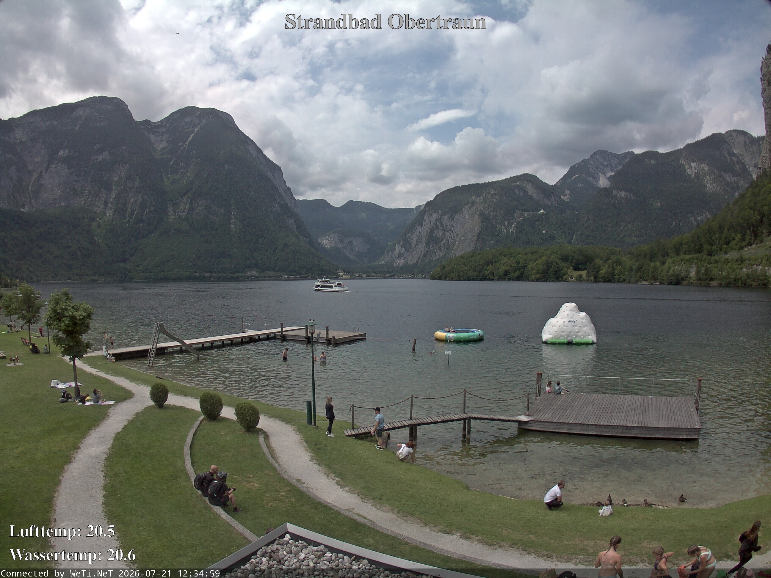 Archiv Foto Webcam Hallstätter See: Strandbad Obertraun