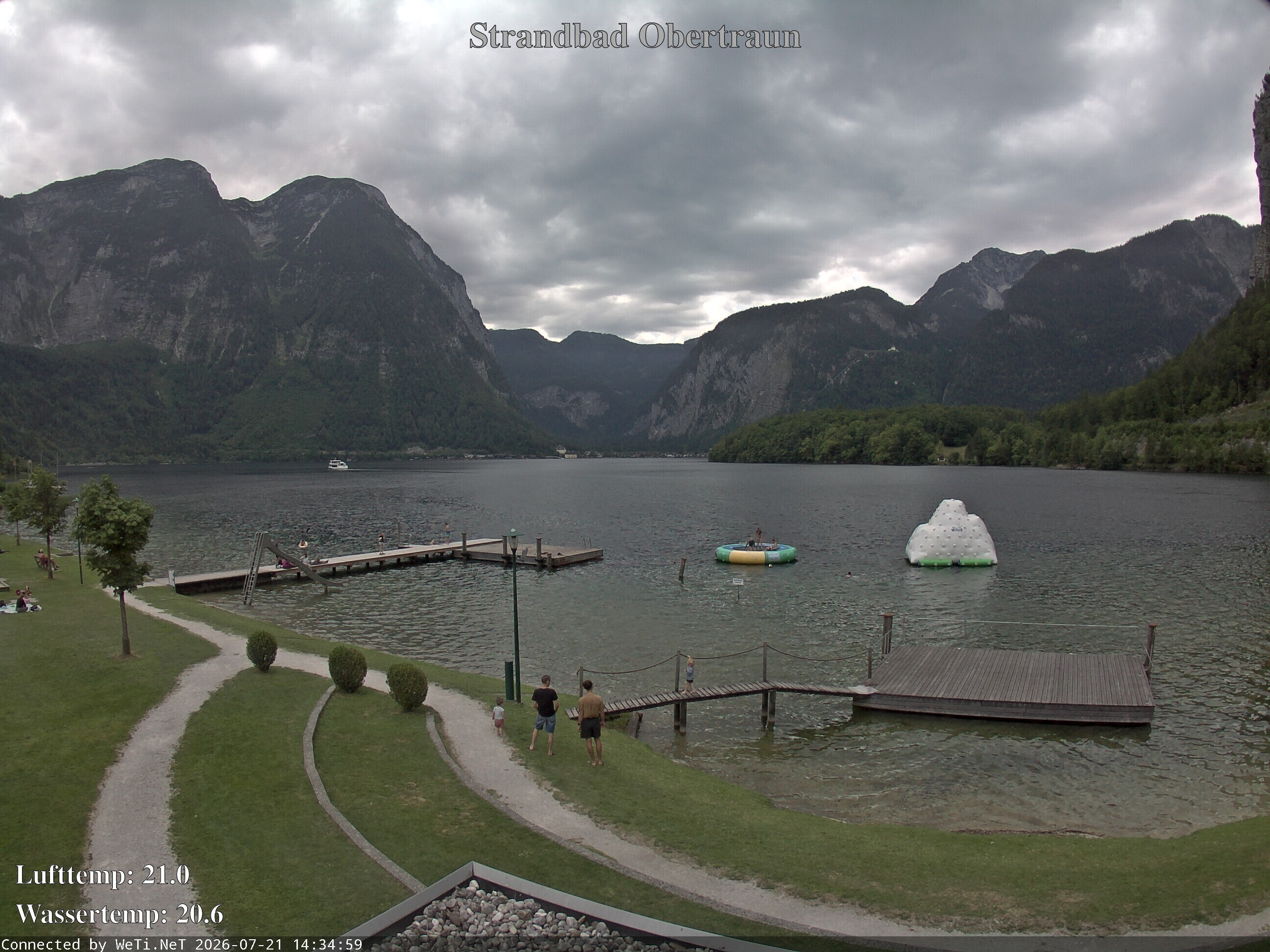 Archiv Foto Webcam Hallstätter See: Strandbad Obertraun