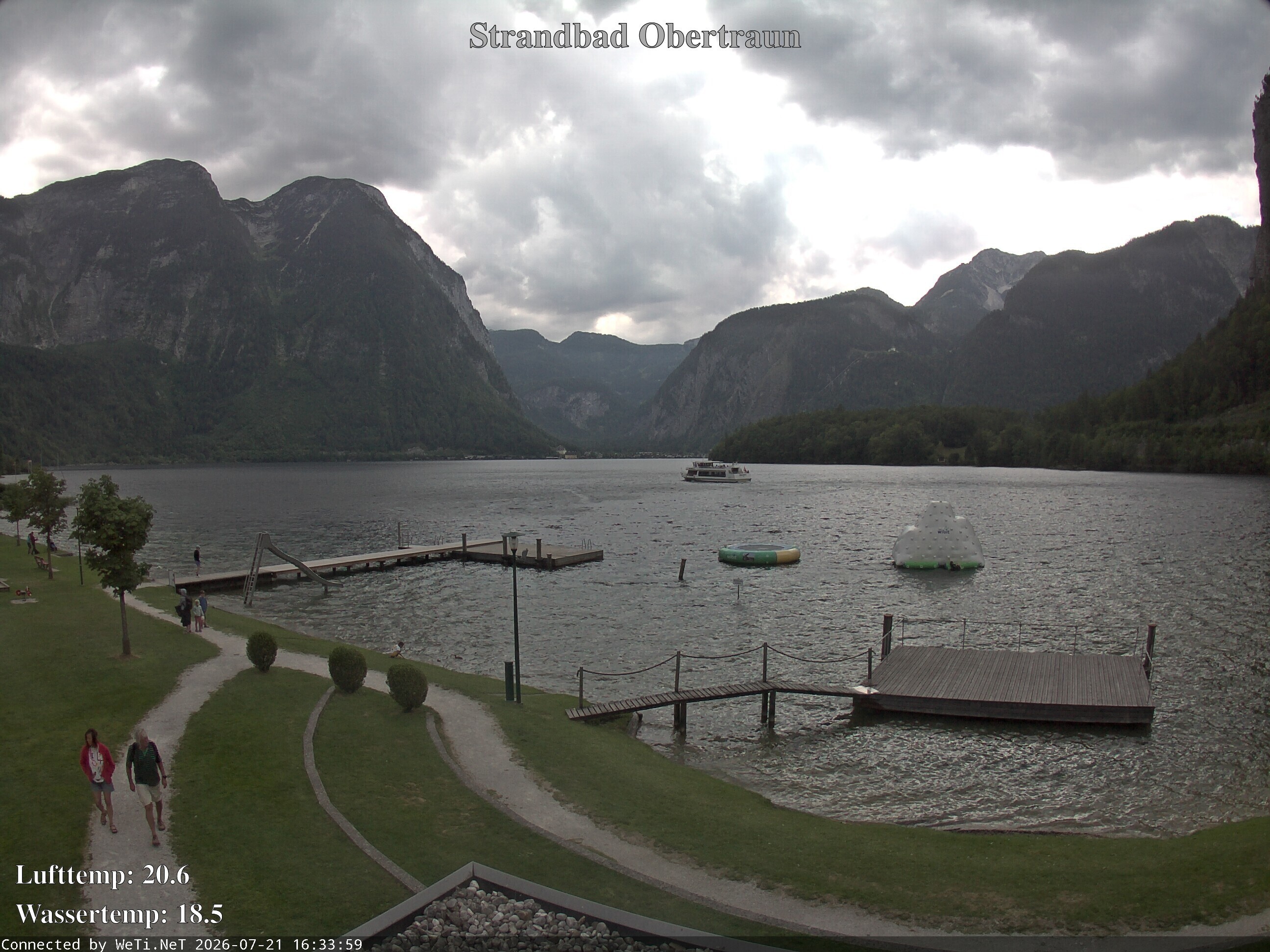 Archiv Foto Webcam Hallstätter See: Strandbad Obertraun
