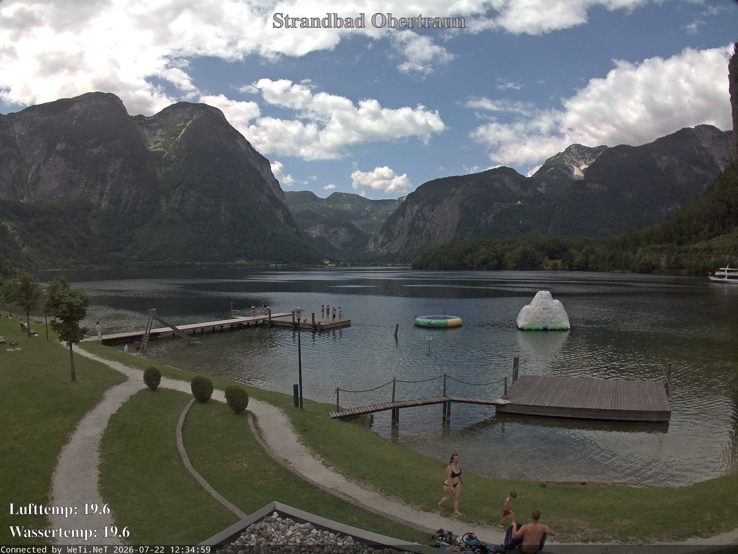Archiv Foto Webcam Hallstätter See: Strandbad Obertraun