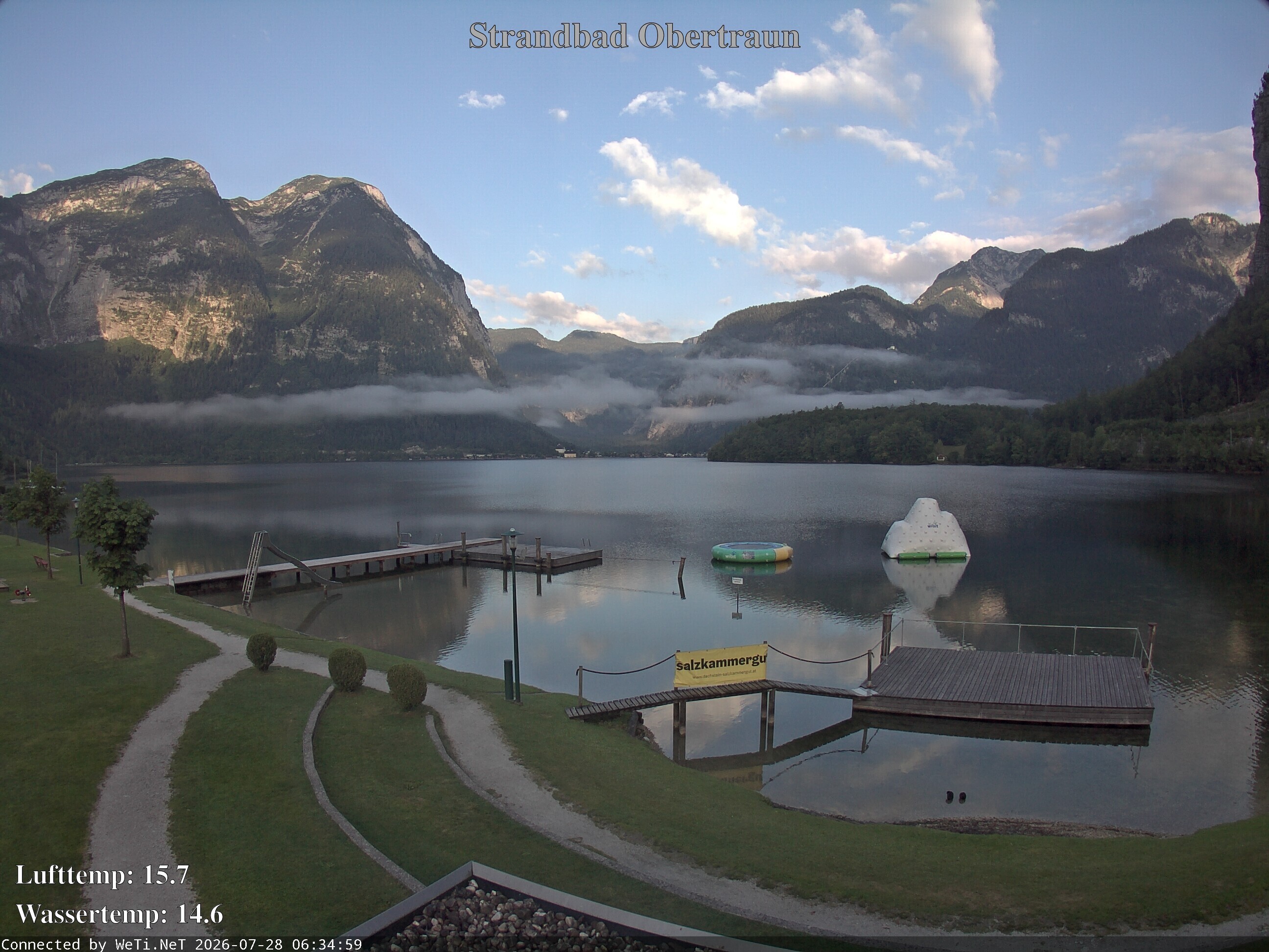 Archiv Foto Webcam Hallstätter See: Strandbad Obertraun