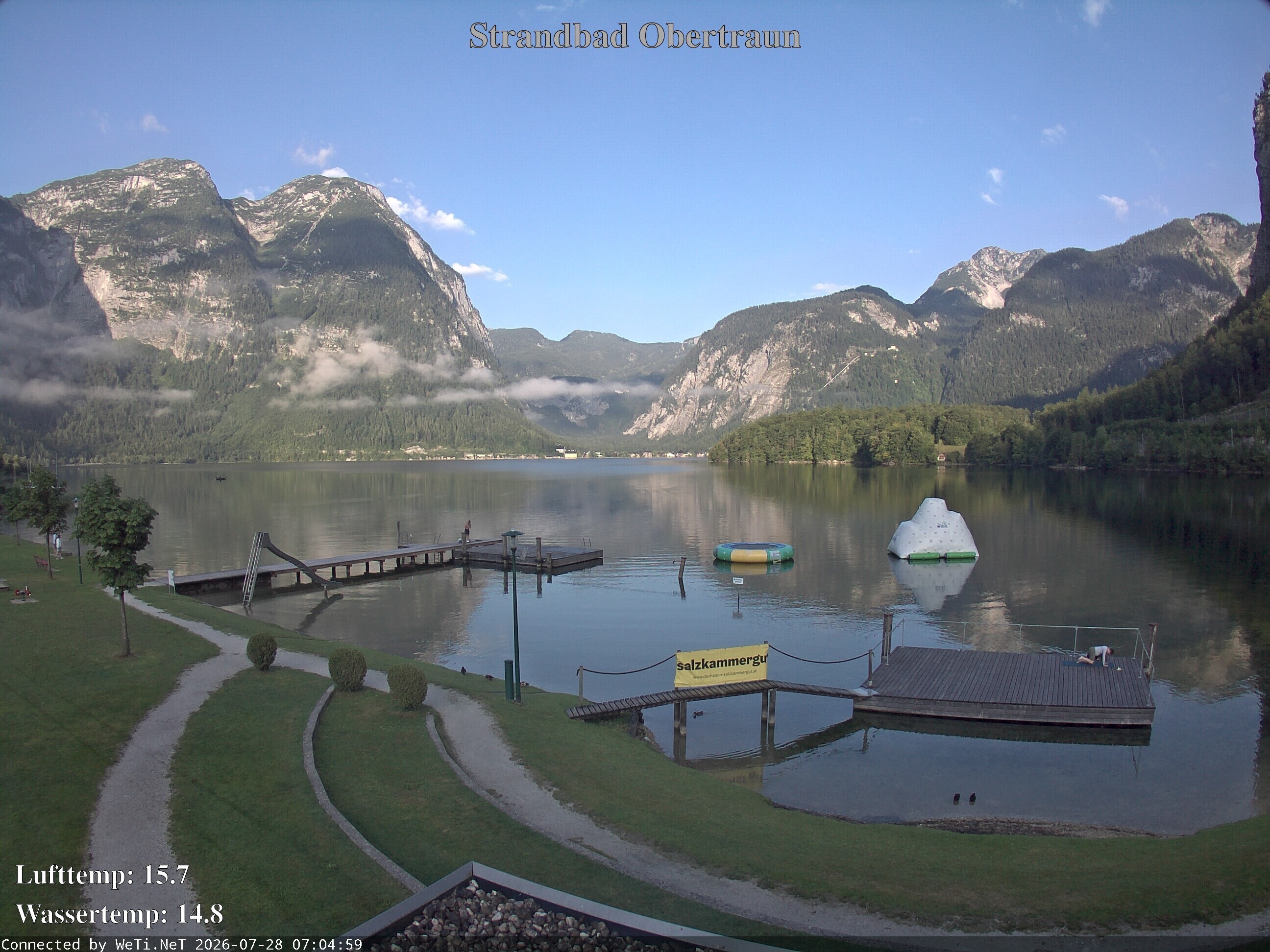 Archiv Foto Webcam Hallstätter See: Strandbad Obertraun