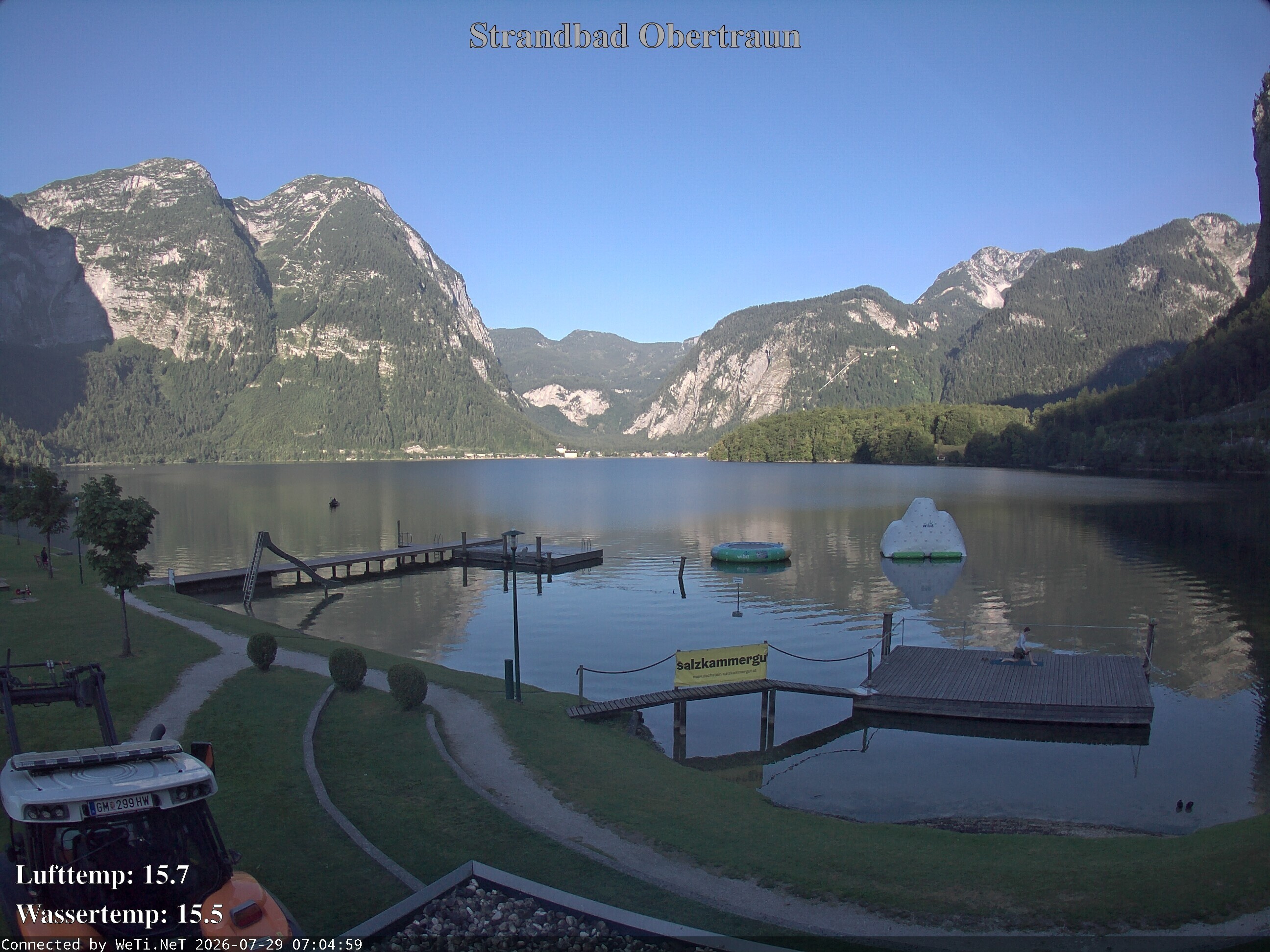 Archiv Foto Webcam Hallstätter See: Strandbad Obertraun