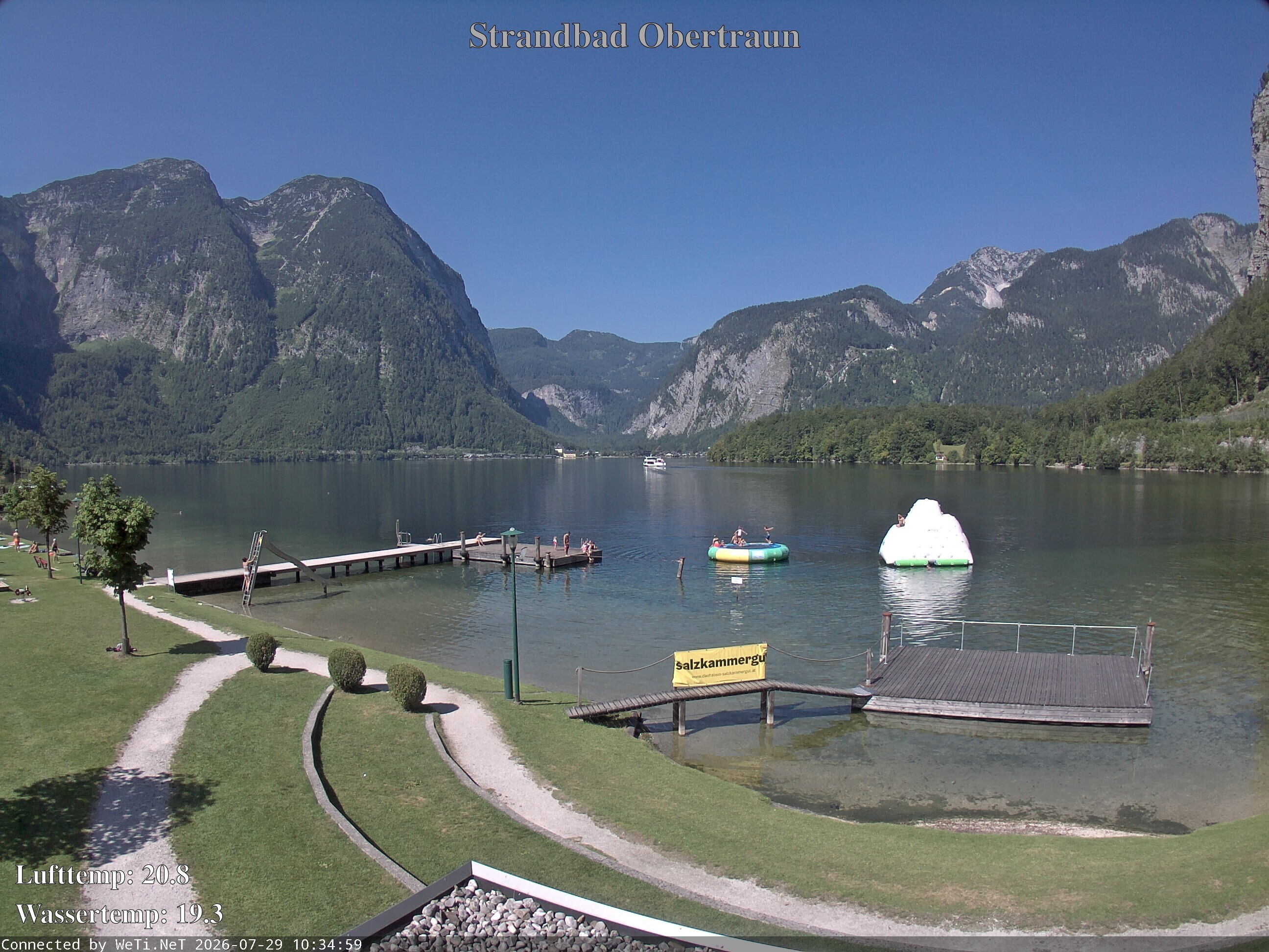 Archiv Foto Webcam Hallstätter See: Strandbad Obertraun
