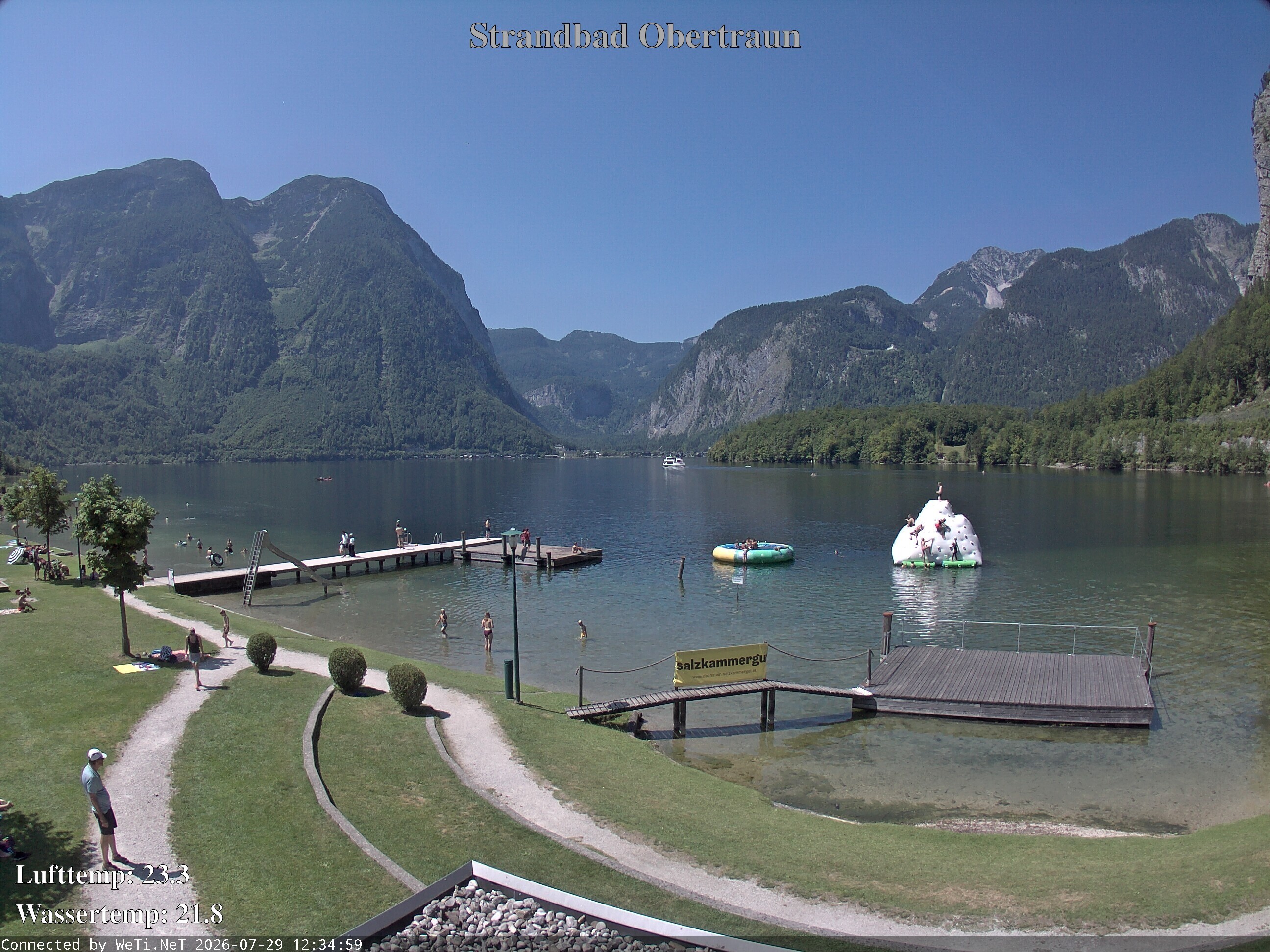 Archiv Foto Webcam Hallstätter See: Strandbad Obertraun