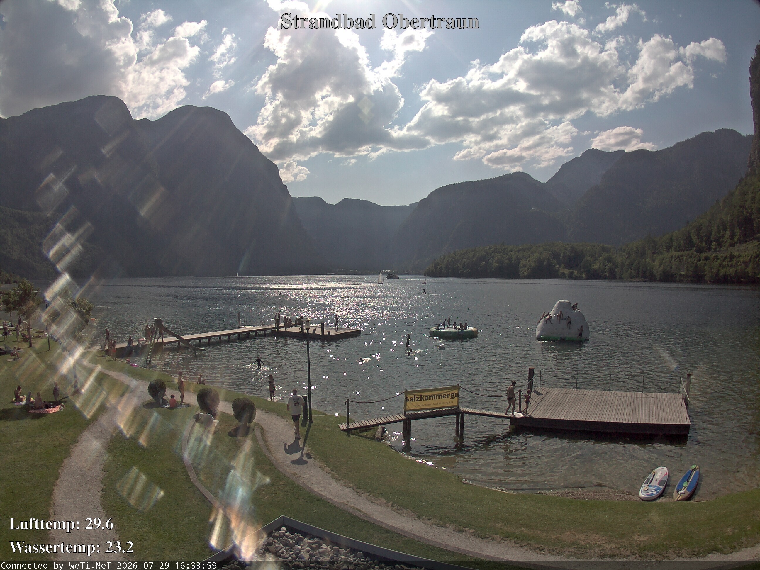 Archiv Foto Webcam Hallstätter See: Strandbad Obertraun