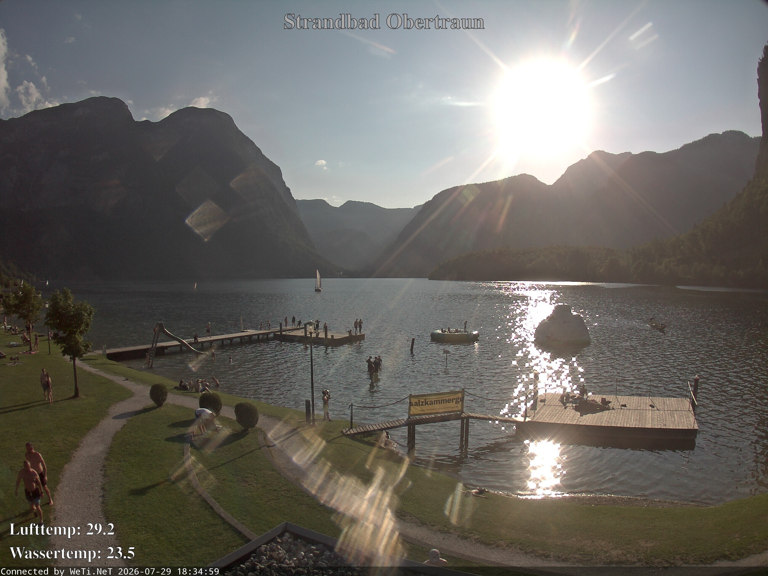 Archiv Foto Webcam Hallstätter See: Strandbad Obertraun