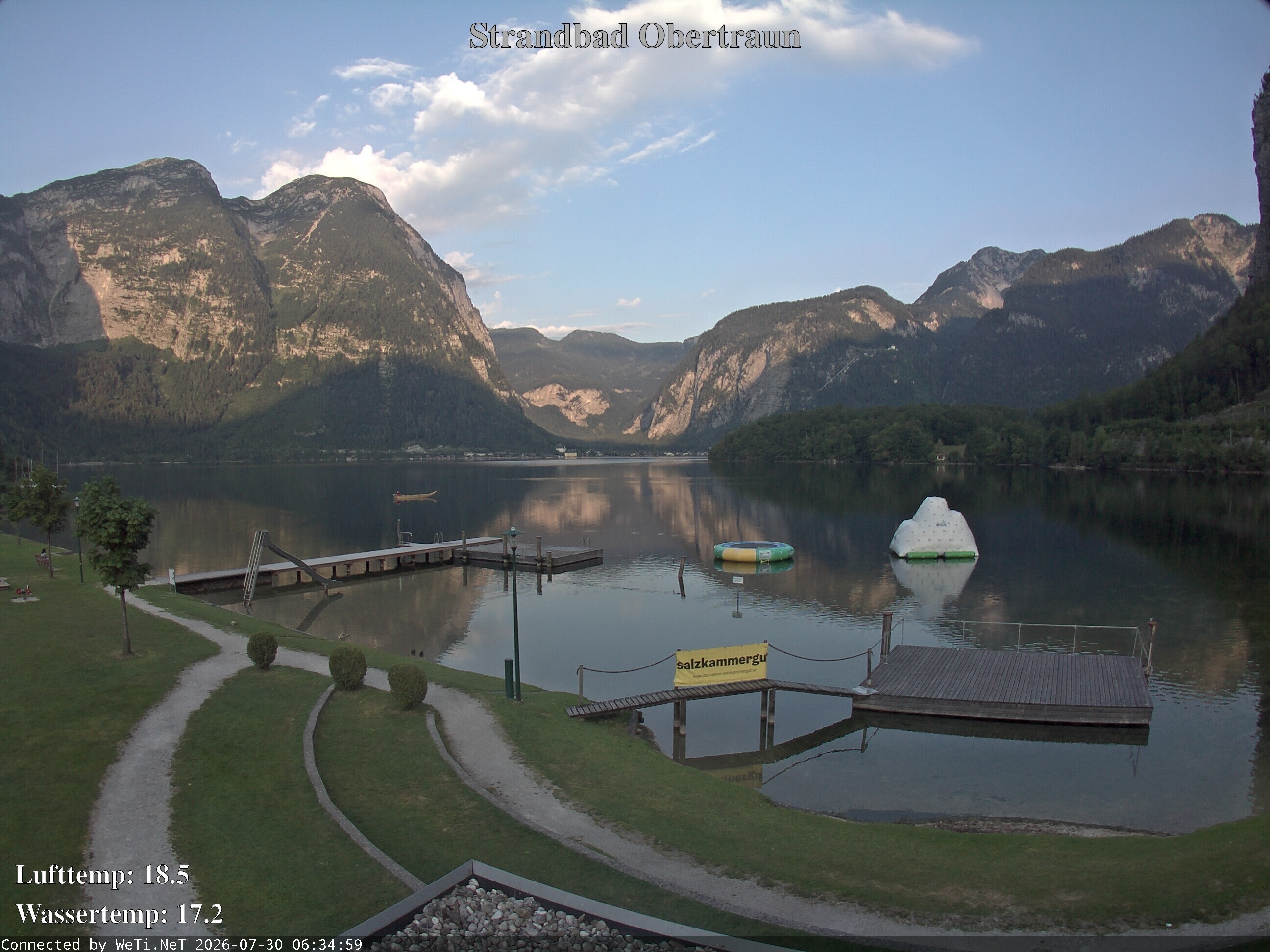 Archiv Foto Webcam Hallstätter See: Strandbad Obertraun