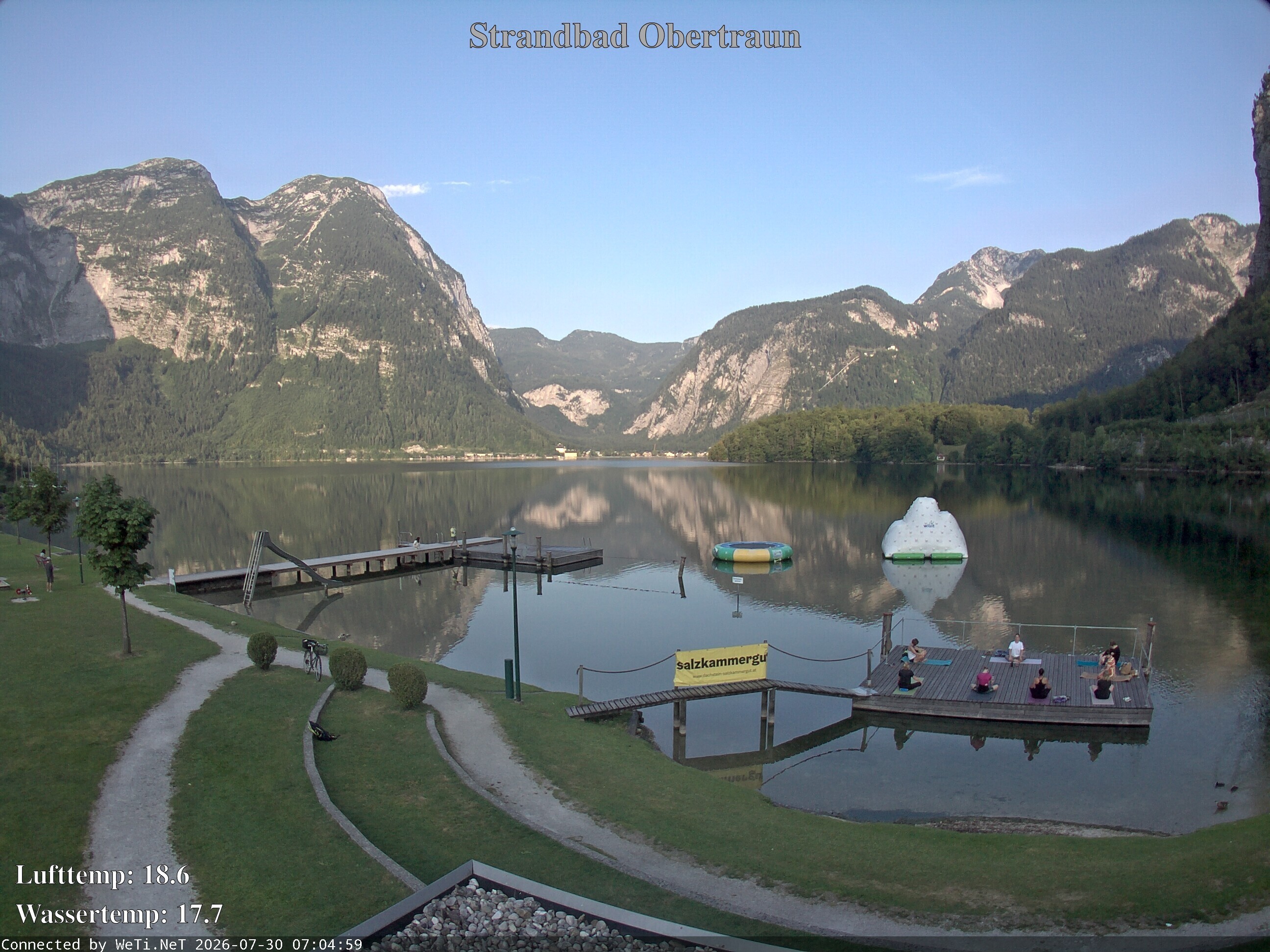 Archiv Foto Webcam Hallstätter See: Strandbad Obertraun