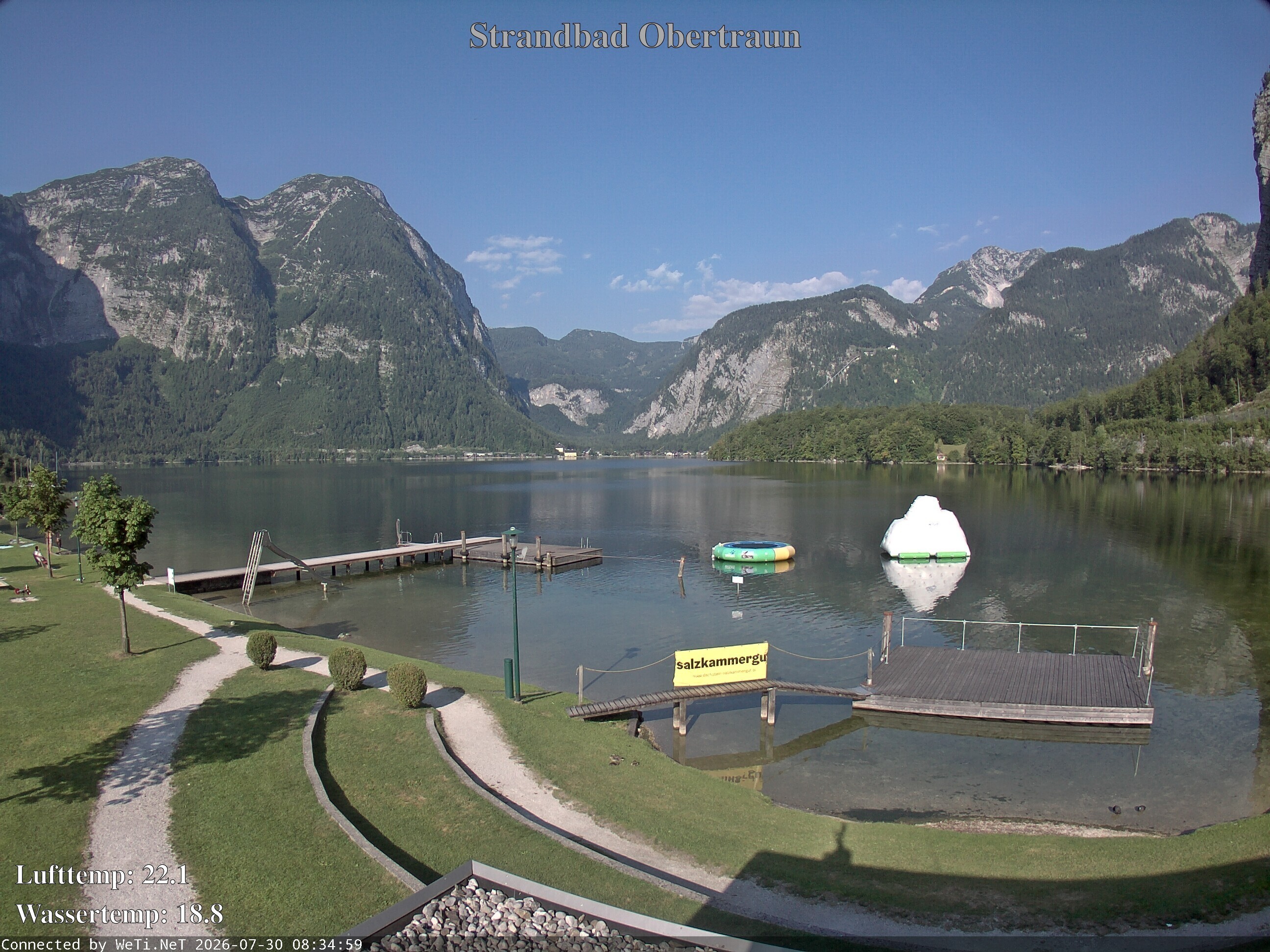 Archiv Foto Webcam Hallstätter See: Strandbad Obertraun