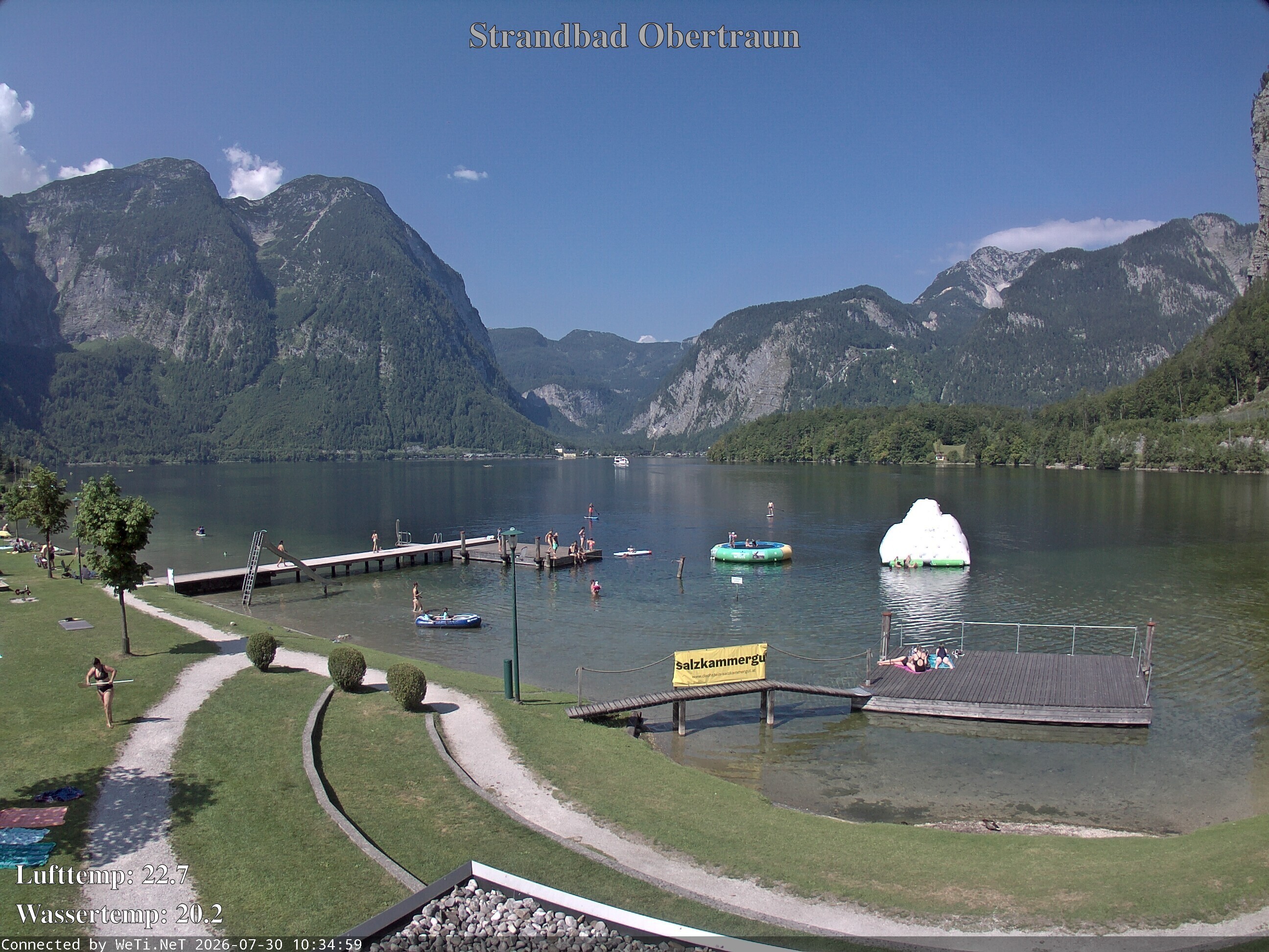 Archiv Foto Webcam Hallstätter See: Strandbad Obertraun