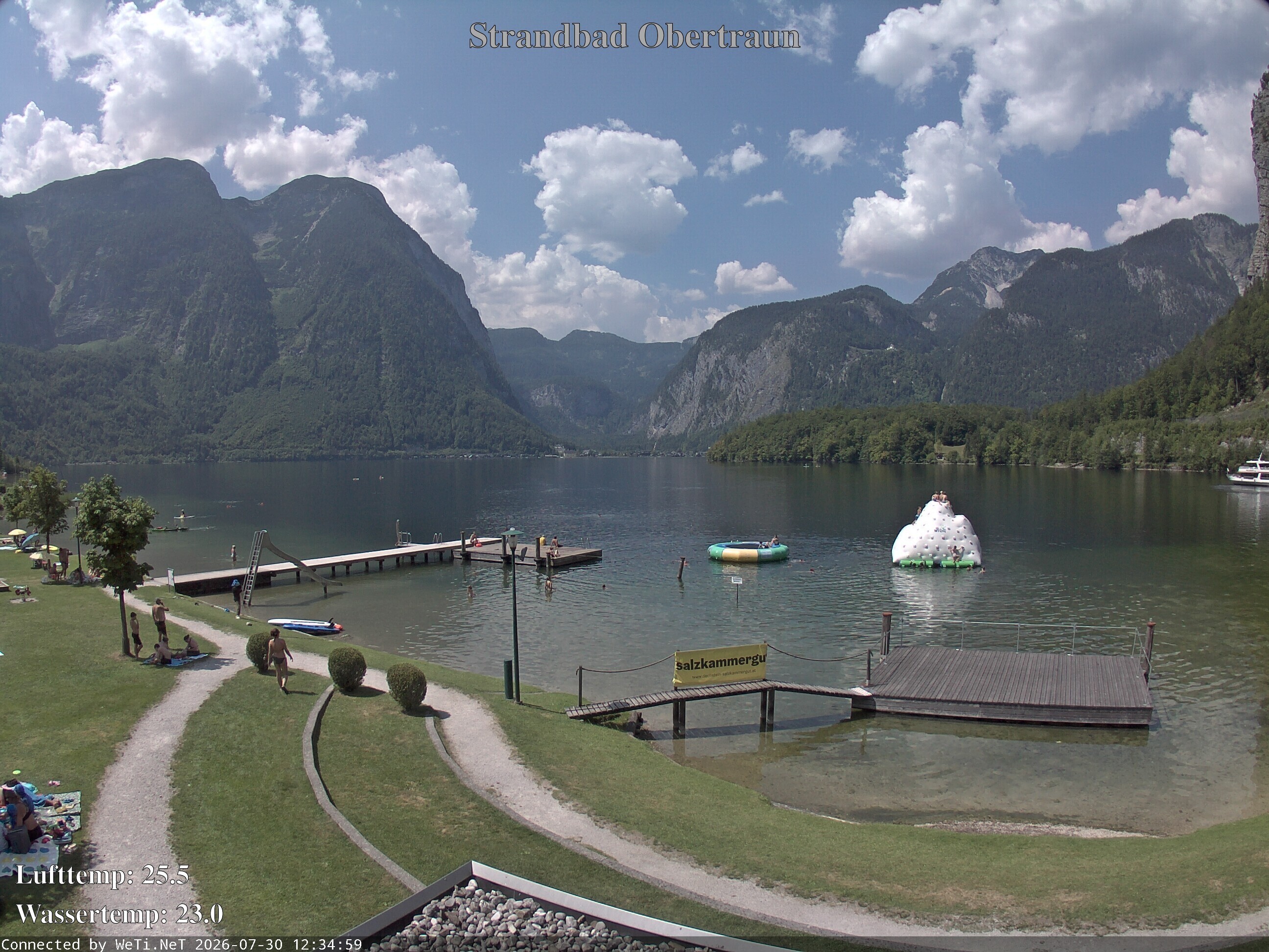 Archiv Foto Webcam Hallstätter See: Strandbad Obertraun