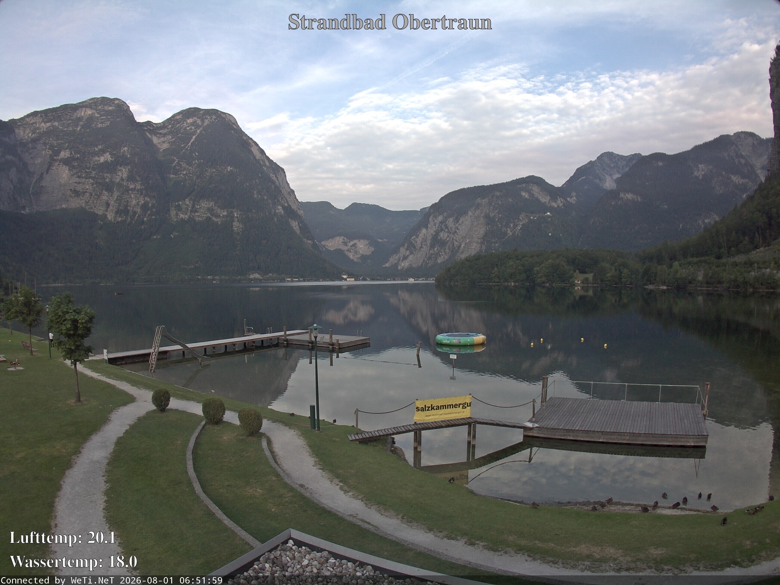 Archiv Foto Webcam Hallstätter See: Strandbad Obertraun