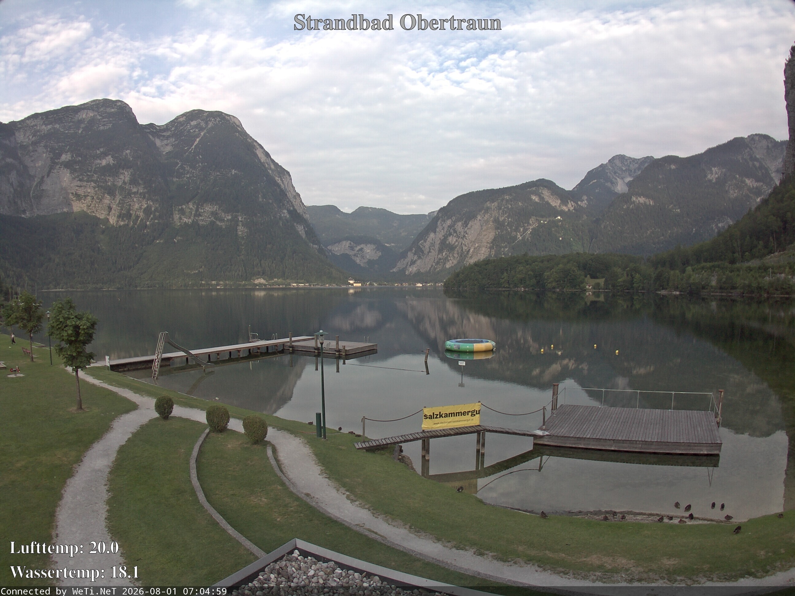Archiv Foto Webcam Hallstätter See: Strandbad Obertraun
