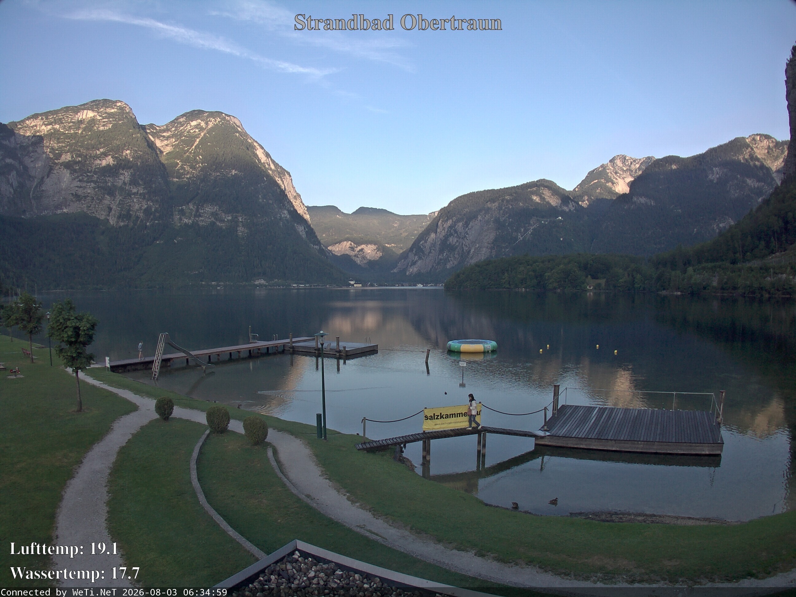 Archiv Foto Webcam Hallstätter See: Strandbad Obertraun