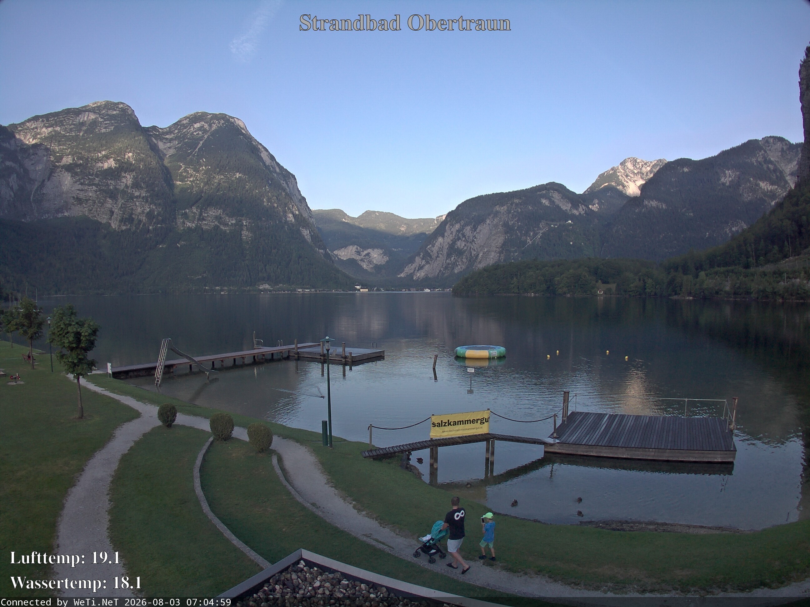 Archiv Foto Webcam Hallstätter See: Strandbad Obertraun