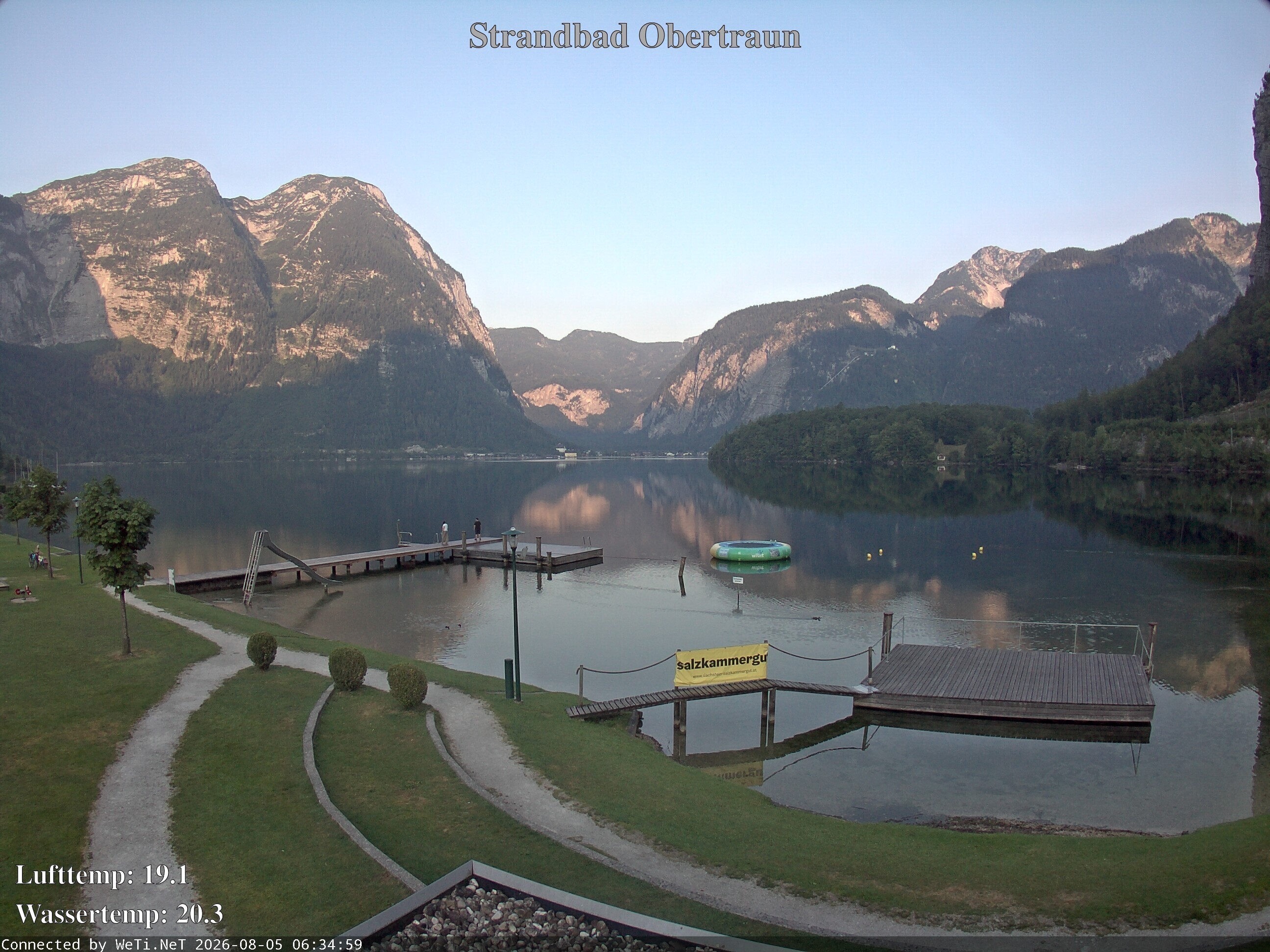 Archiv Foto Webcam Hallstätter See: Strandbad Obertraun