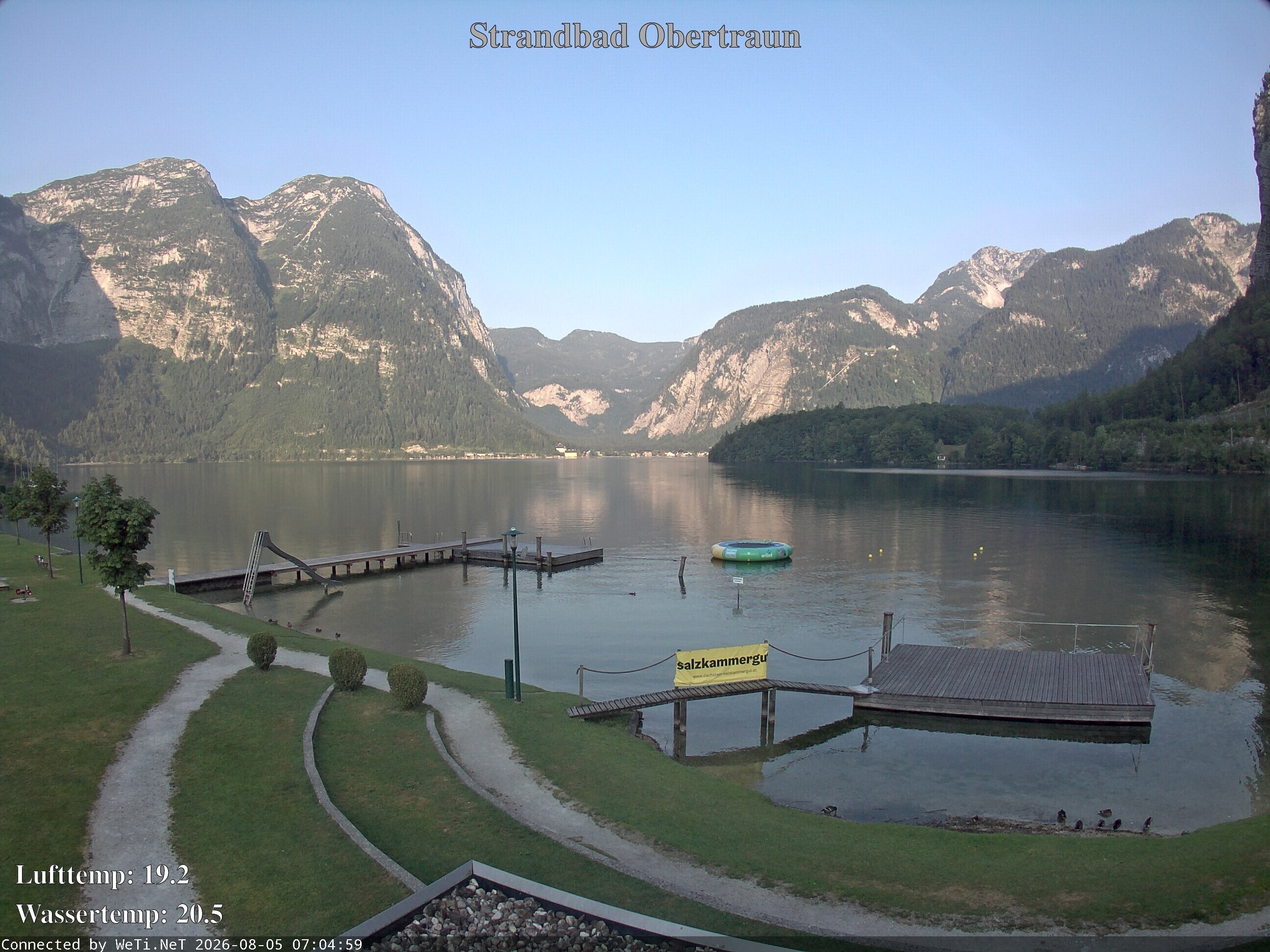 Archiv Foto Webcam Hallstätter See: Strandbad Obertraun