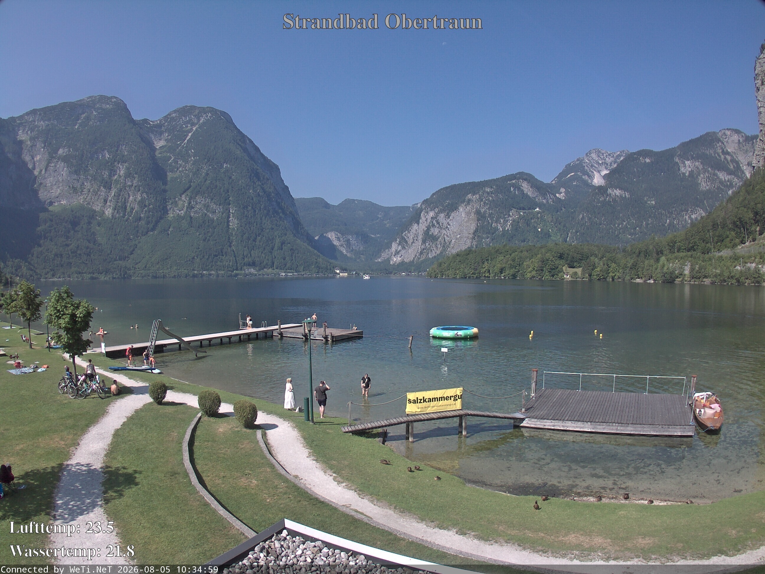 Archiv Foto Webcam Hallstätter See: Strandbad Obertraun