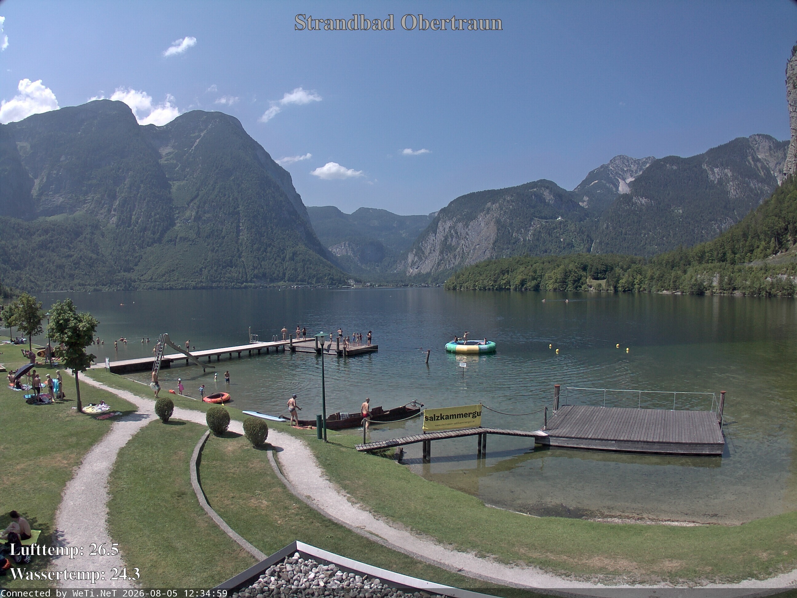 Archiv Foto Webcam Hallstätter See: Strandbad Obertraun