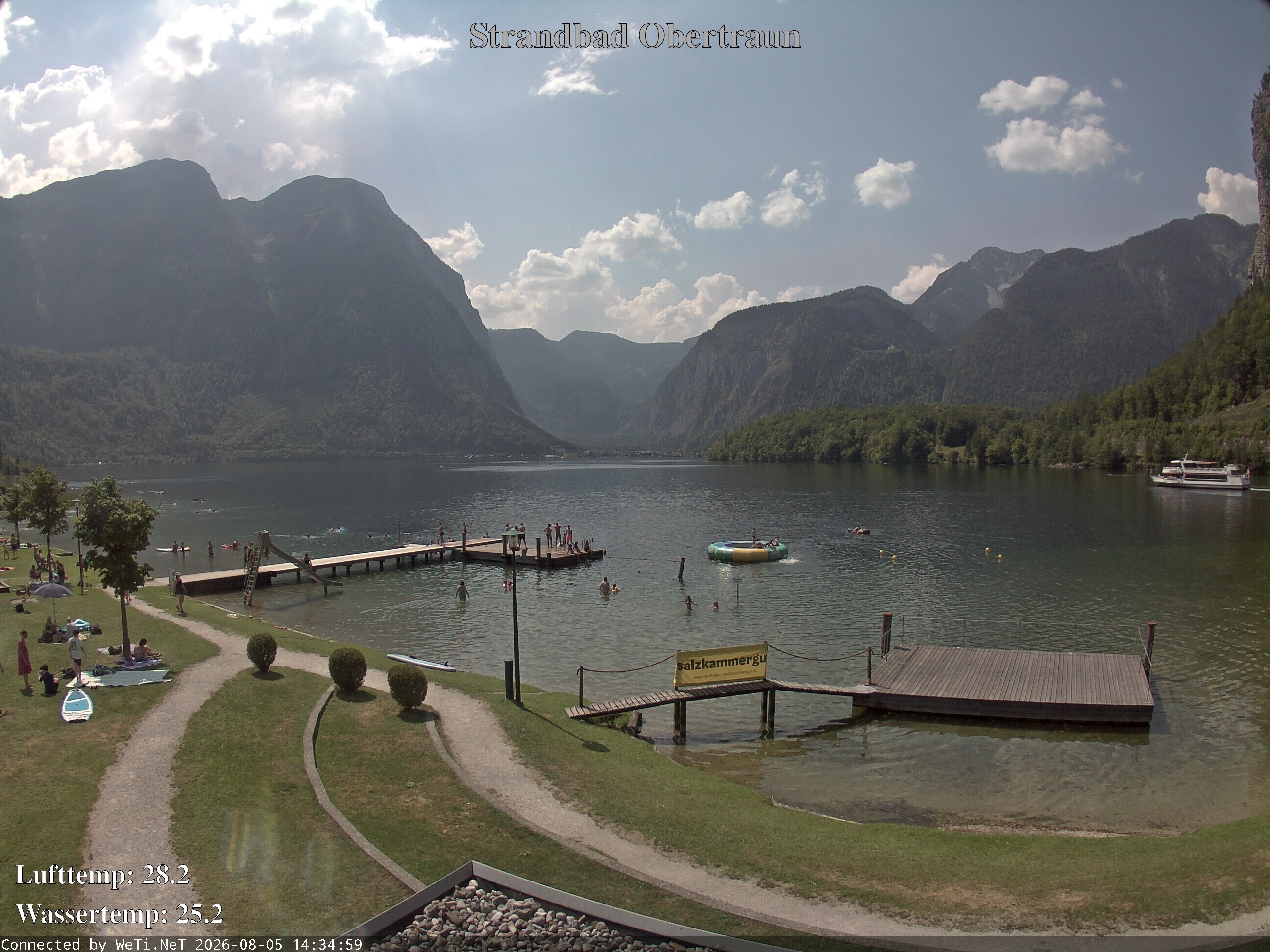 Archiv Foto Webcam Hallstätter See: Strandbad Obertraun