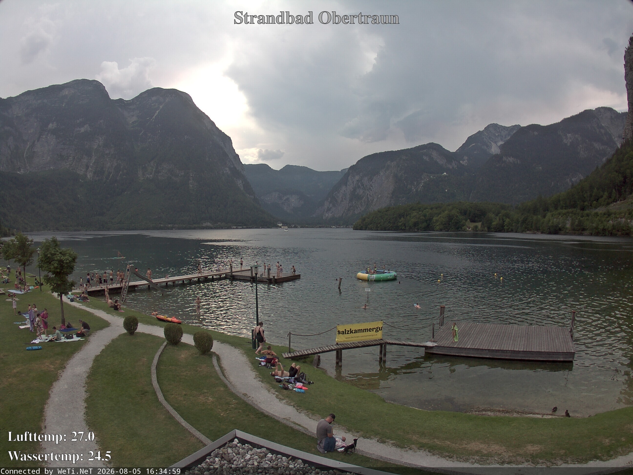 Archiv Foto Webcam Hallstätter See: Strandbad Obertraun