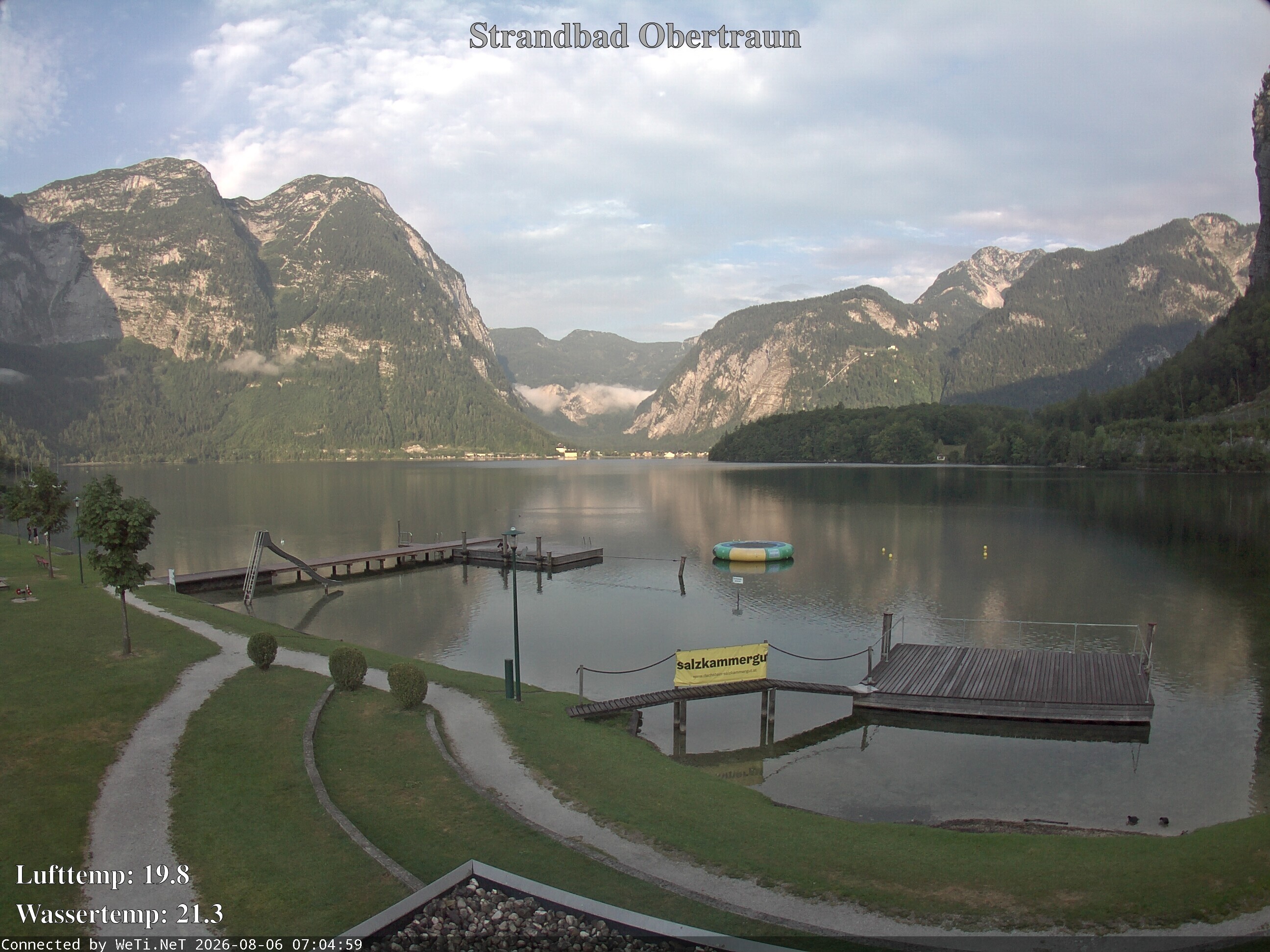 Archiv Foto Webcam Hallstätter See: Strandbad Obertraun