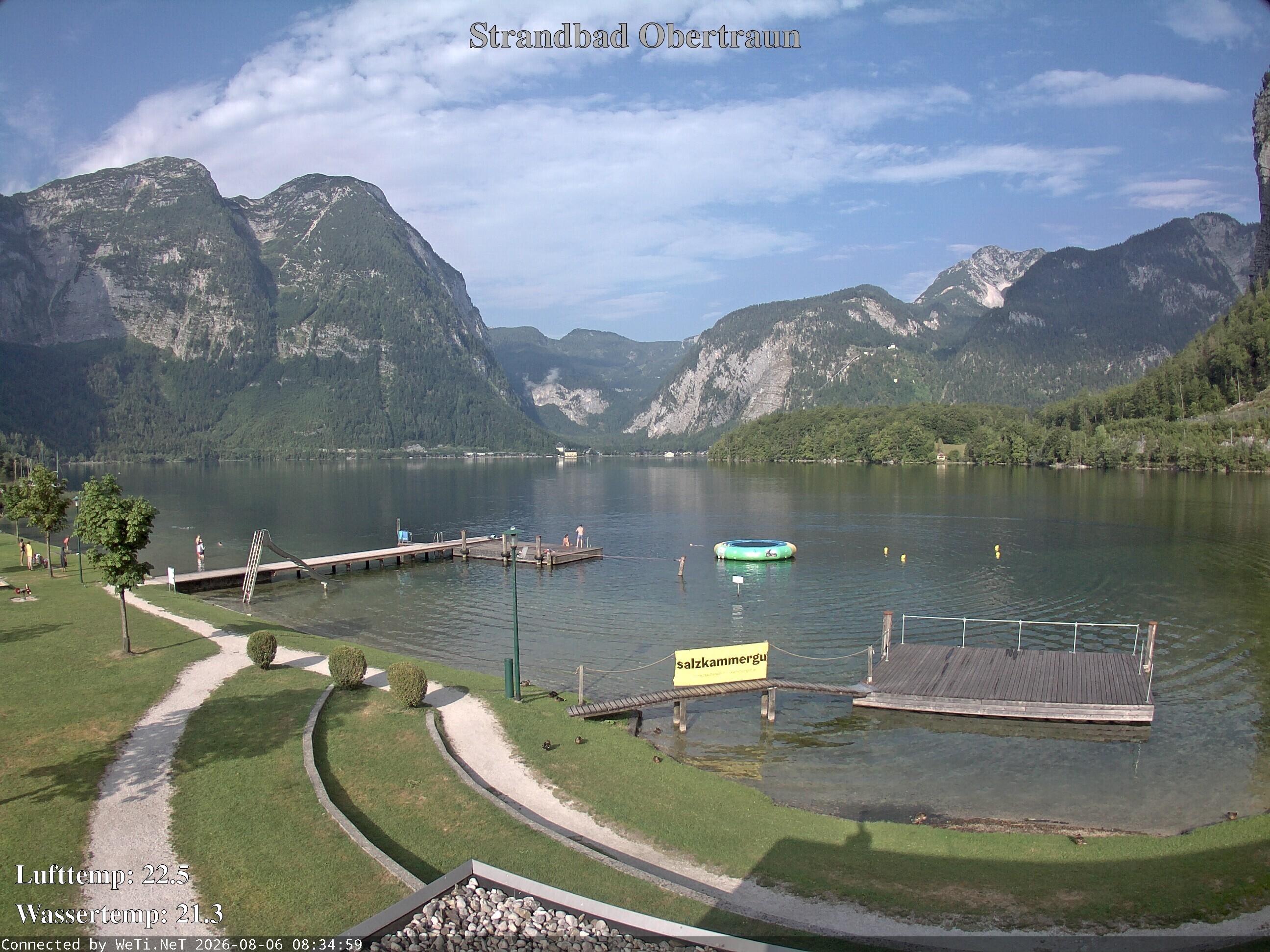 Archiv Foto Webcam Hallstätter See: Strandbad Obertraun