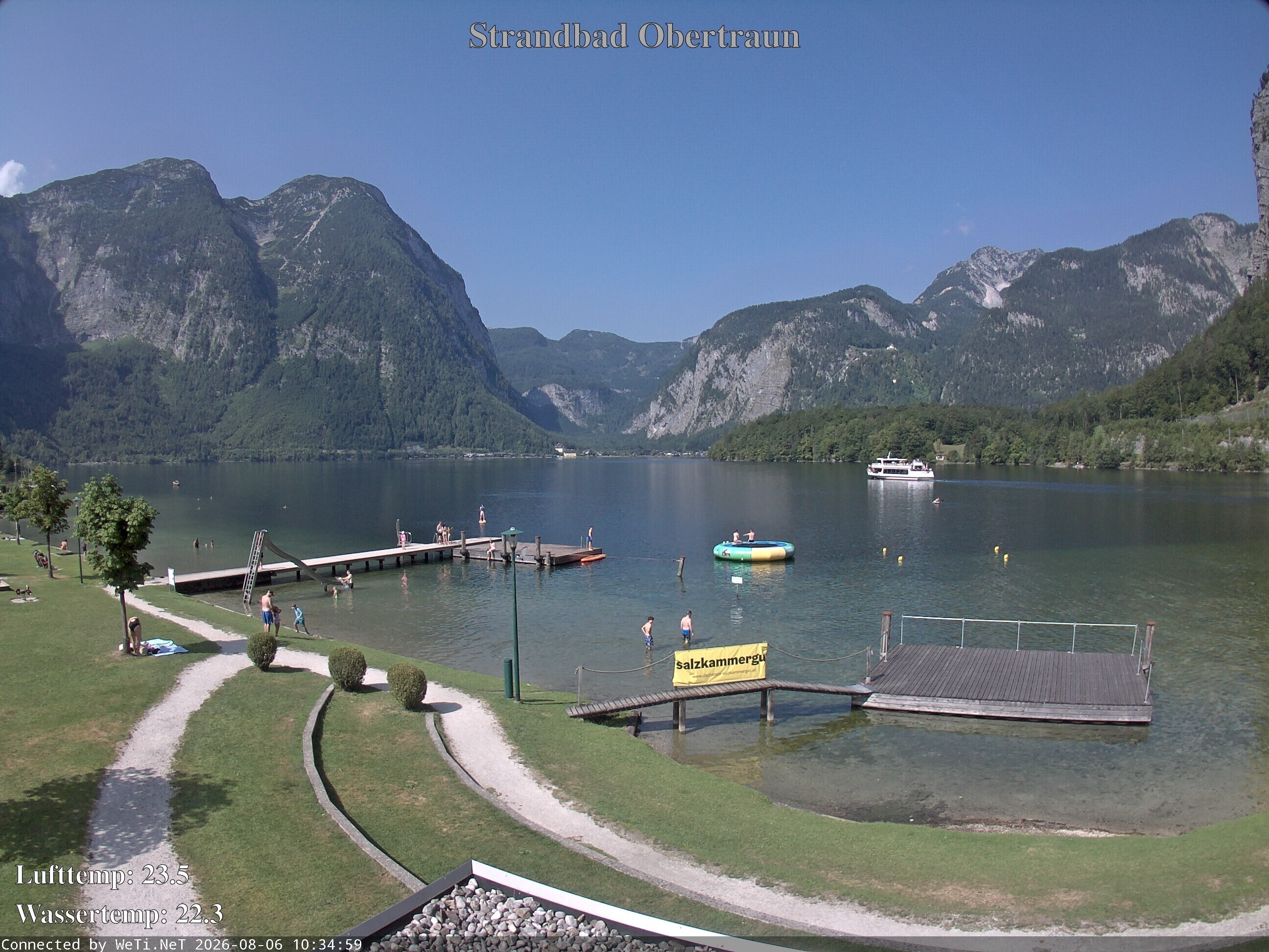 Archiv Foto Webcam Hallstätter See: Strandbad Obertraun
