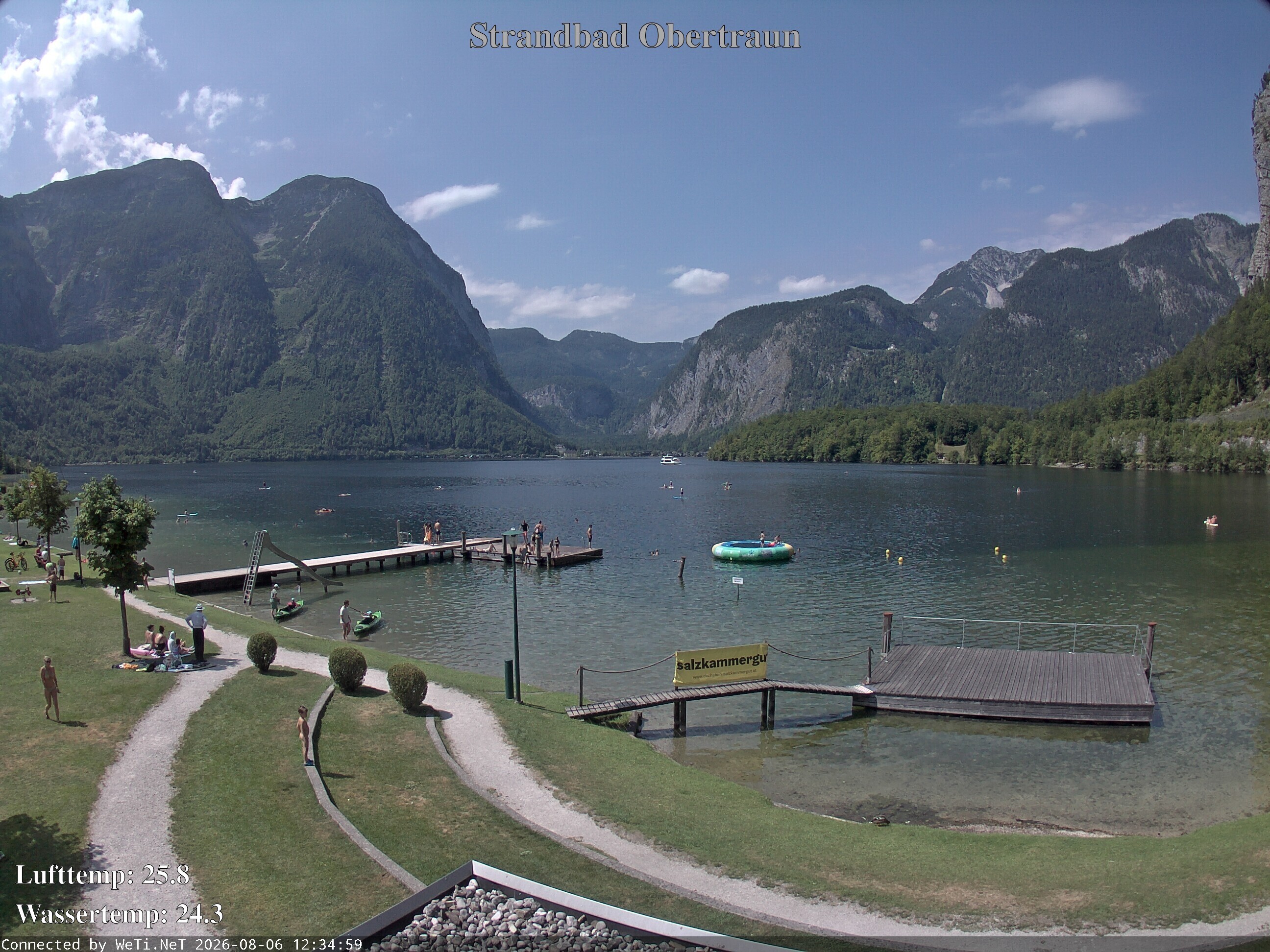 Archiv Foto Webcam Hallstätter See: Strandbad Obertraun