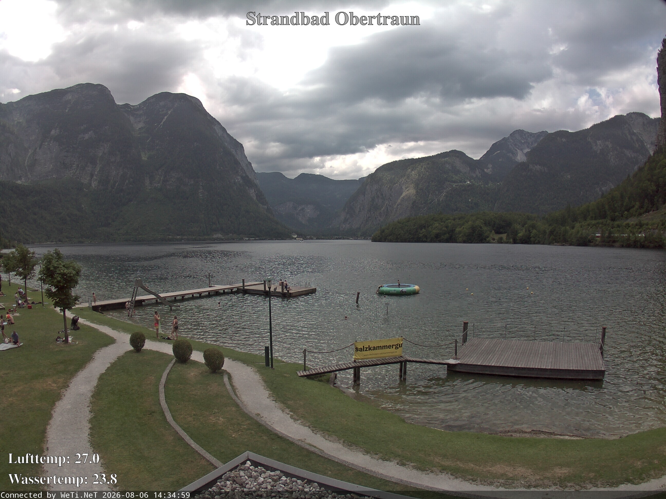 Archiv Foto Webcam Hallstätter See: Strandbad Obertraun