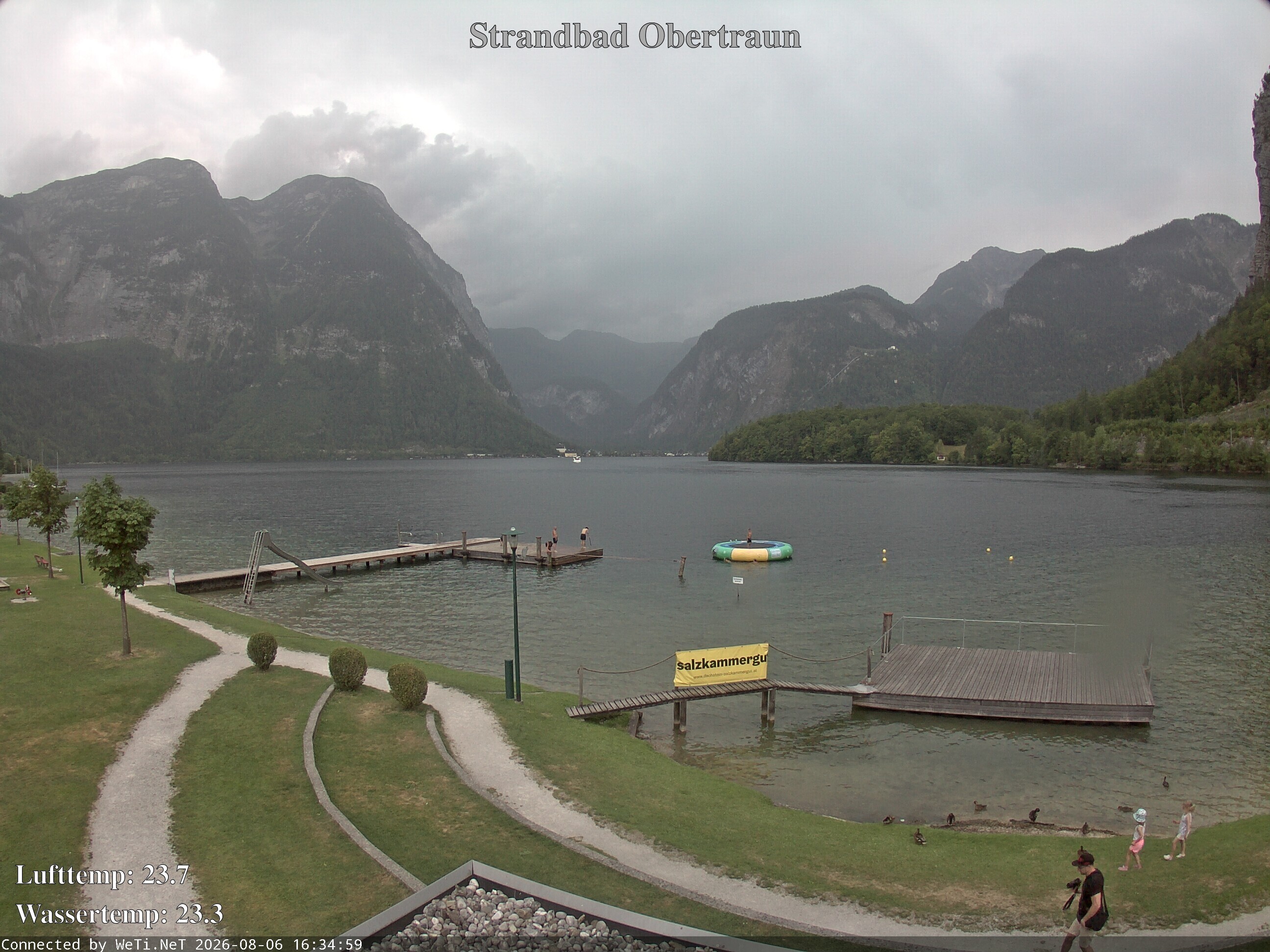 Archiv Foto Webcam Hallstätter See: Strandbad Obertraun