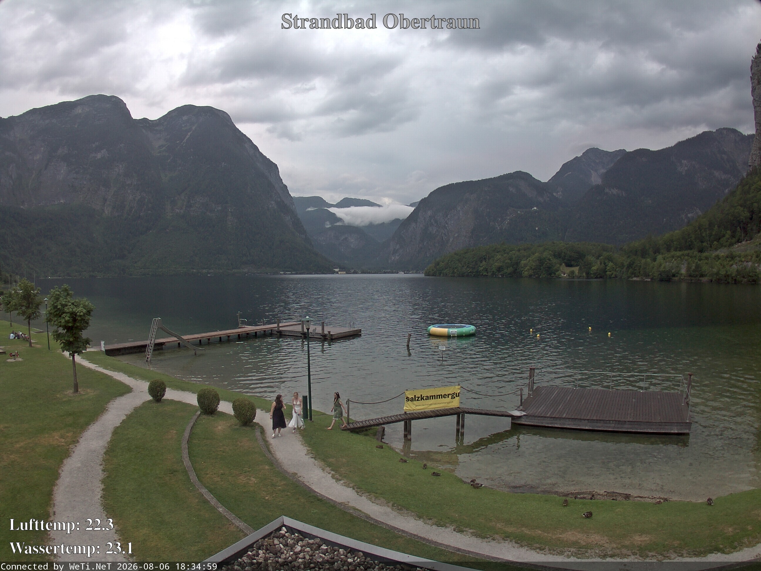 Archiv Foto Webcam Hallstätter See: Strandbad Obertraun