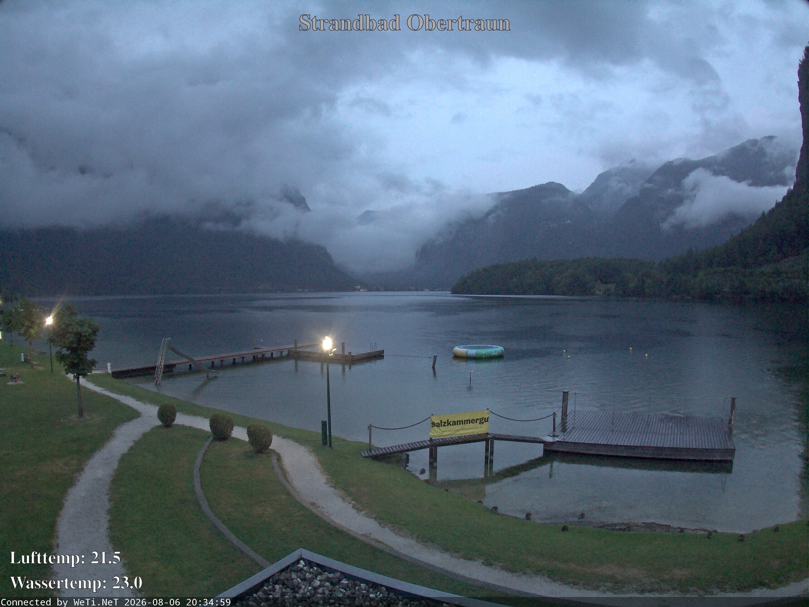Archiv Foto Webcam Hallstätter See: Strandbad Obertraun