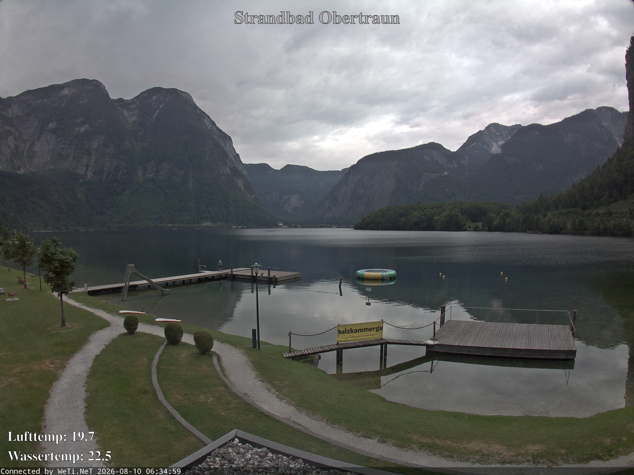 Archiv Foto Webcam Hallstätter See: Strandbad Obertraun