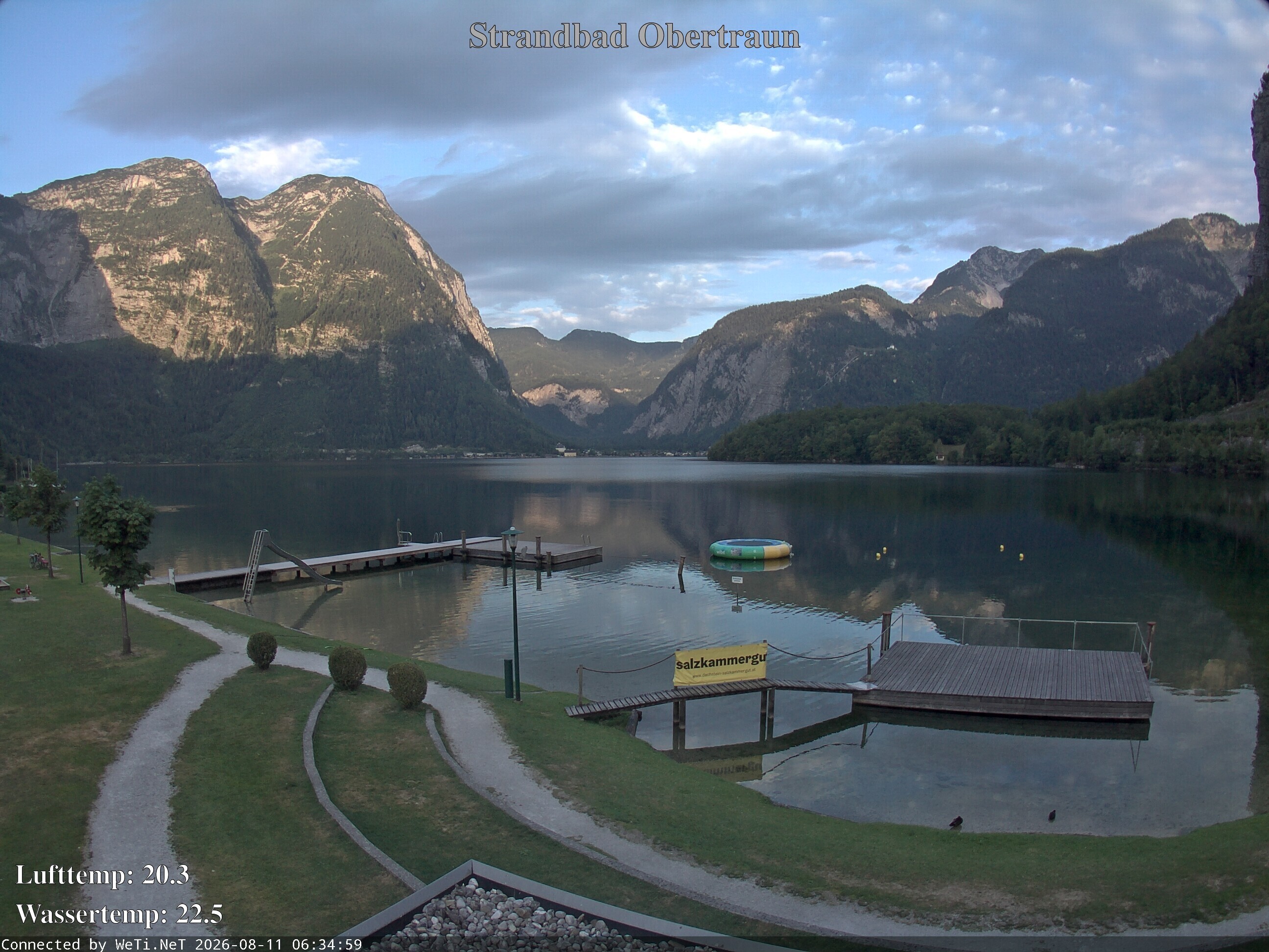Archiv Foto Webcam Hallstätter See: Strandbad Obertraun