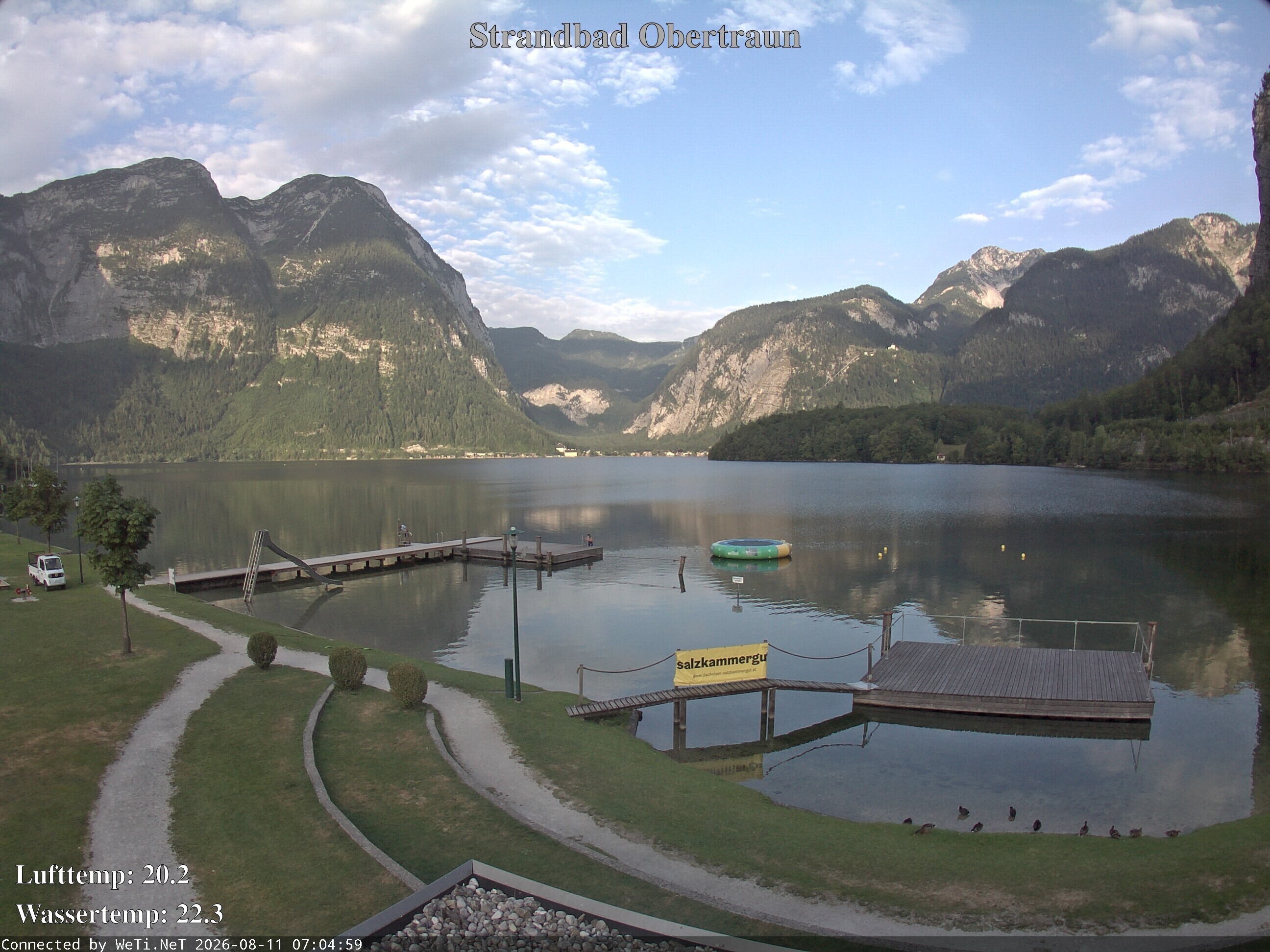 Archiv Foto Webcam Hallstätter See: Strandbad Obertraun