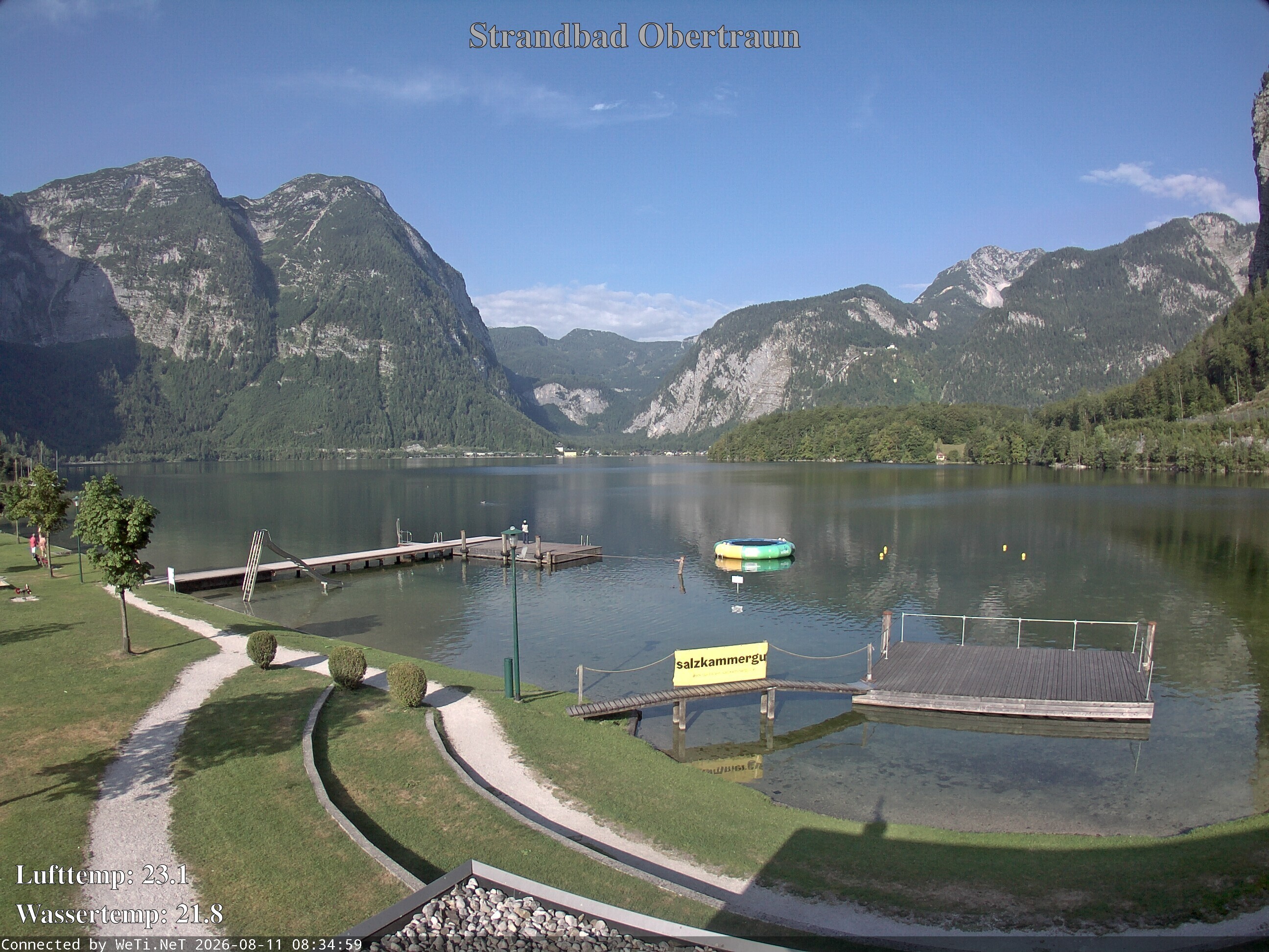 Archiv Foto Webcam Hallstätter See: Strandbad Obertraun