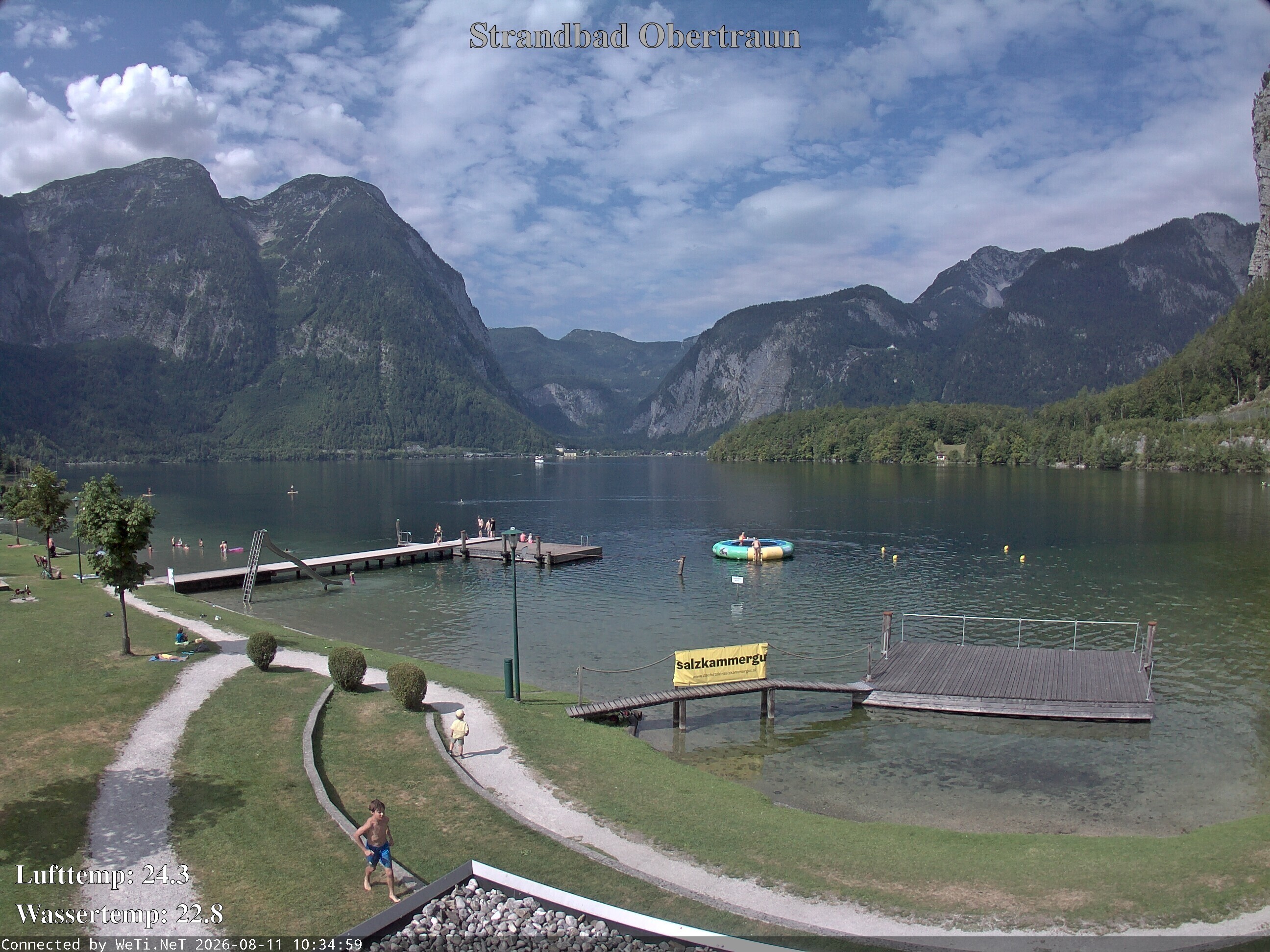 Archiv Foto Webcam Hallstätter See: Strandbad Obertraun