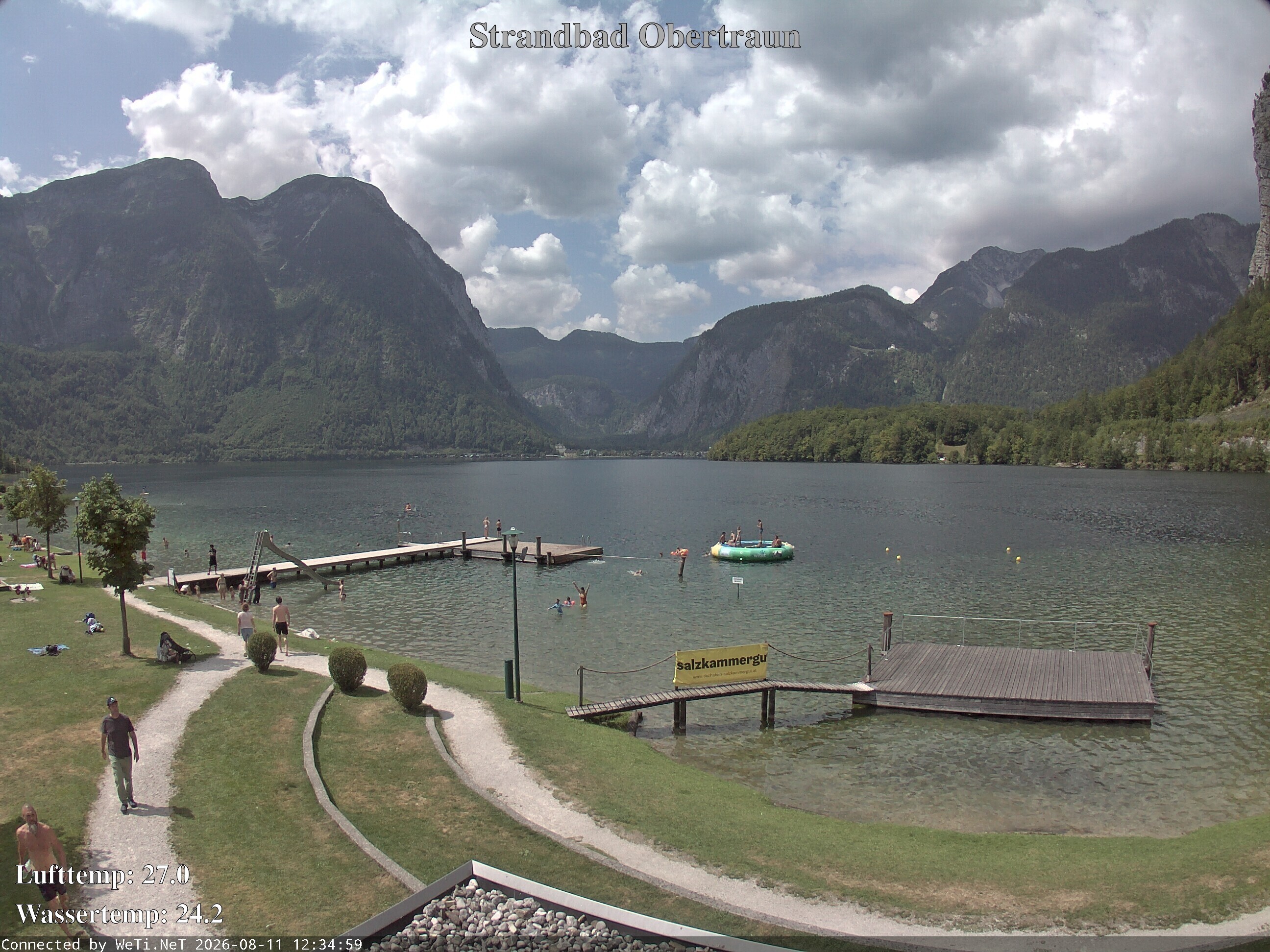 Archiv Foto Webcam Hallstätter See: Strandbad Obertraun