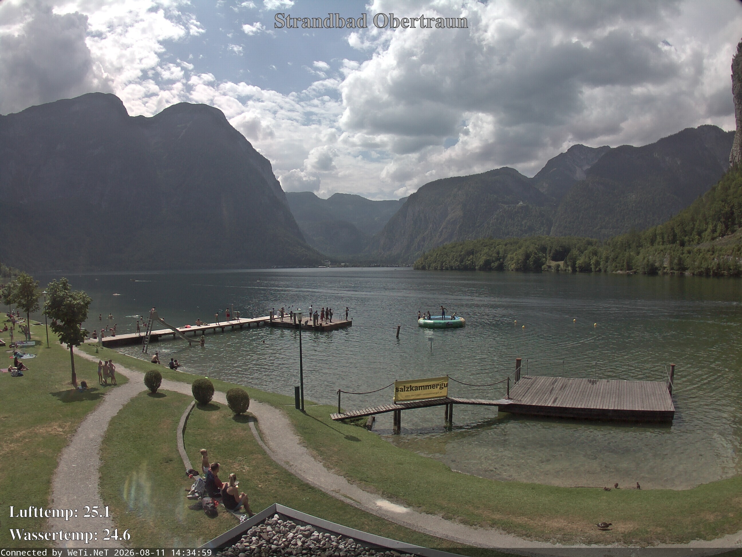 Archiv Foto Webcam Hallstätter See: Strandbad Obertraun