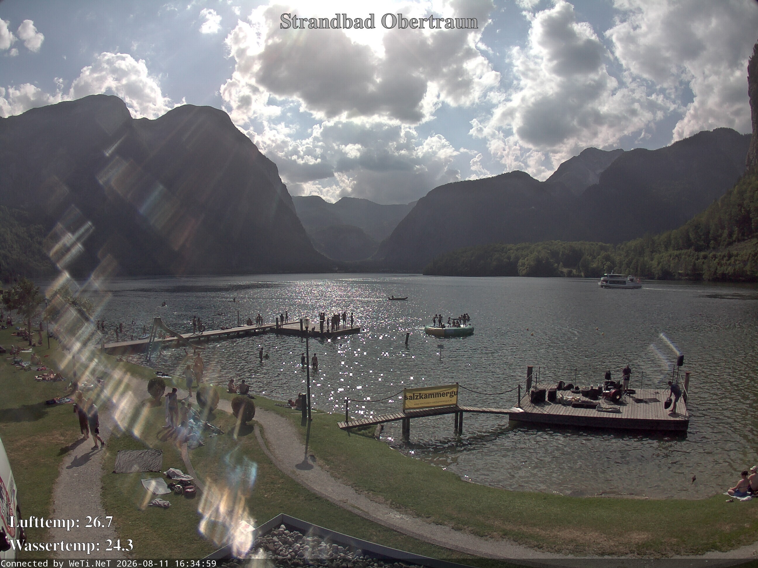 Archiv Foto Webcam Hallstätter See: Strandbad Obertraun